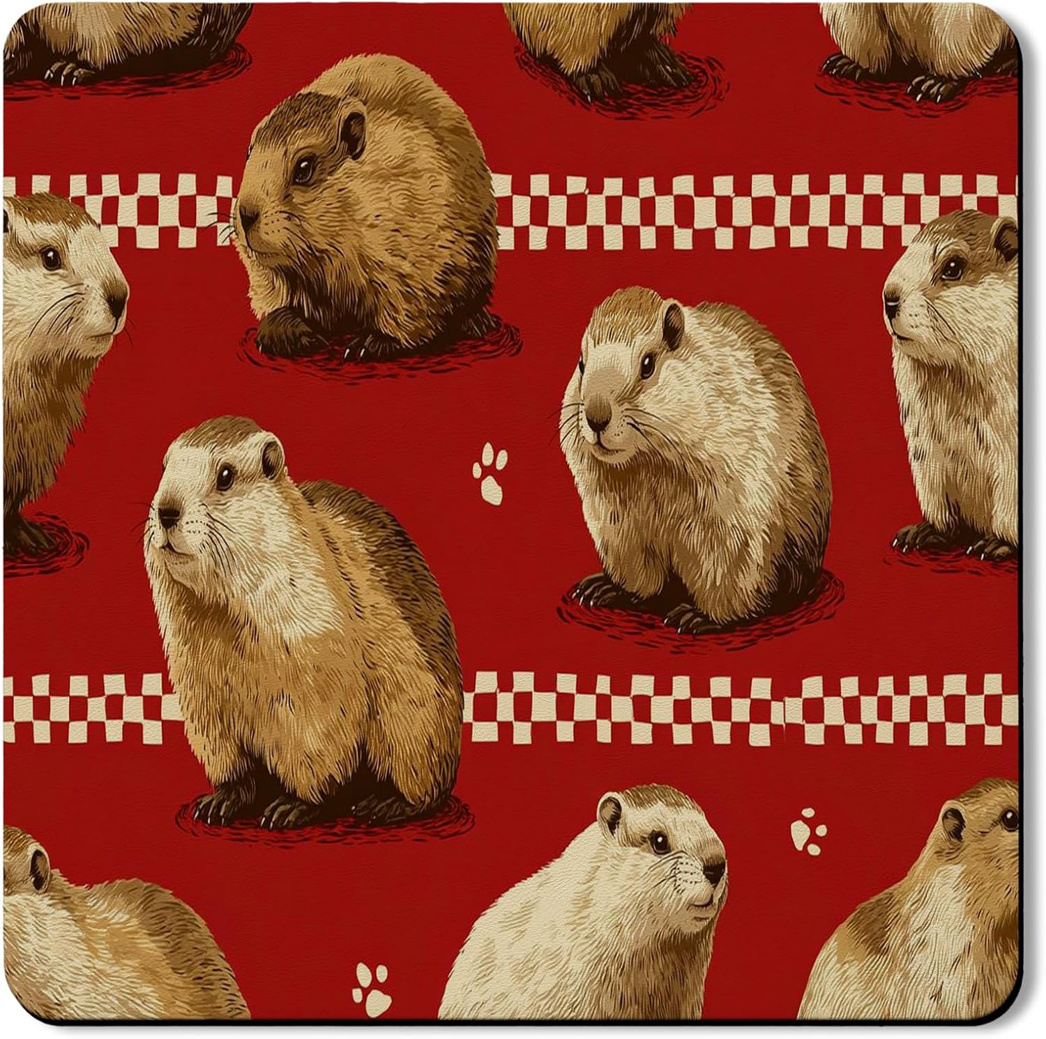 Guinea Pig Washer Dryer Top Protector Mat, Vintage Animal Pattern Laundry Machine Dust Covers, Rustic Rubber Anti-slip Waterproof Washer And Dryer Mats for Home 24x24 Inch