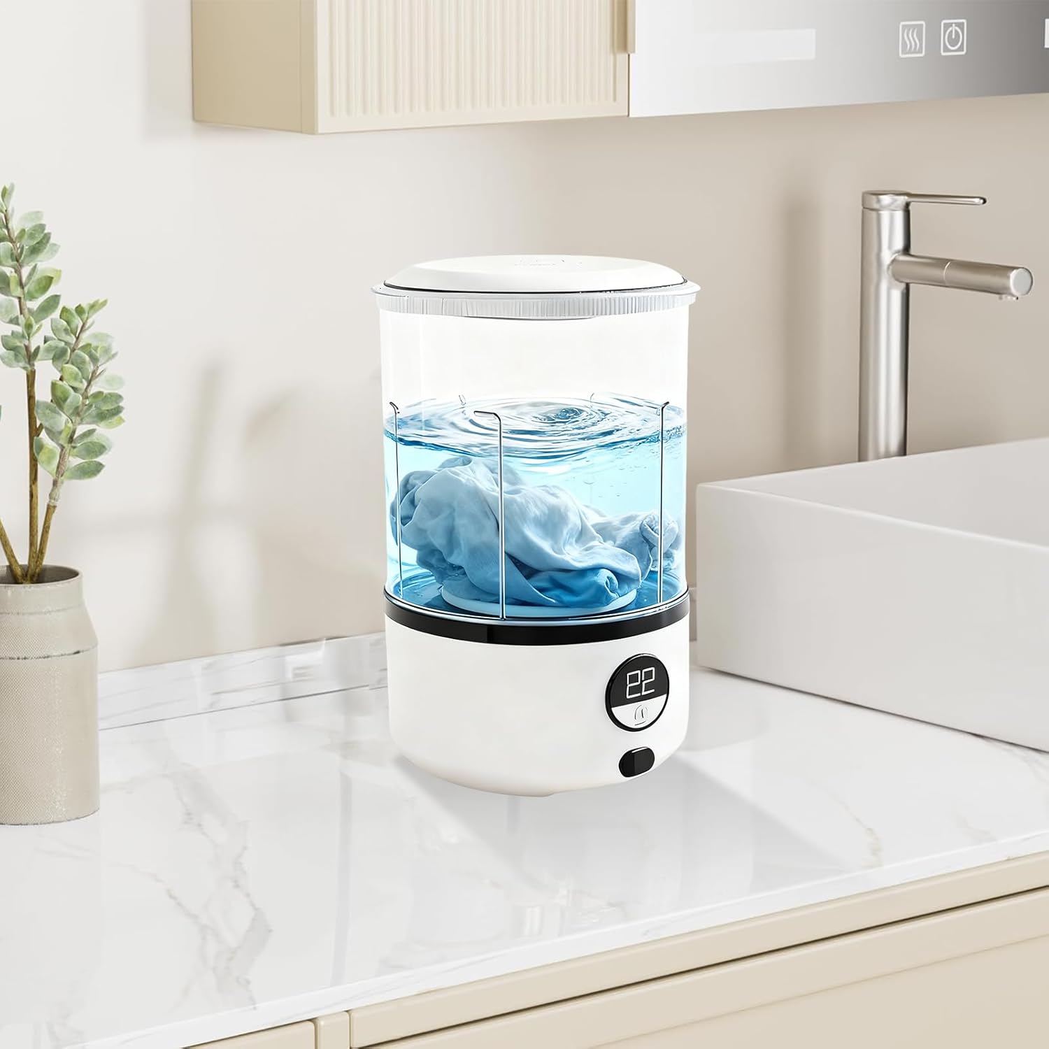 Portable Washer, 2-Mode Cordless Rechargeable Mini Laundry Machine Featuring Compact Lightweight Design, Perfect for Home, Dorm, Travel, Camping, RV, Hotel, Small Clothes, Underwear, Bra, Socks