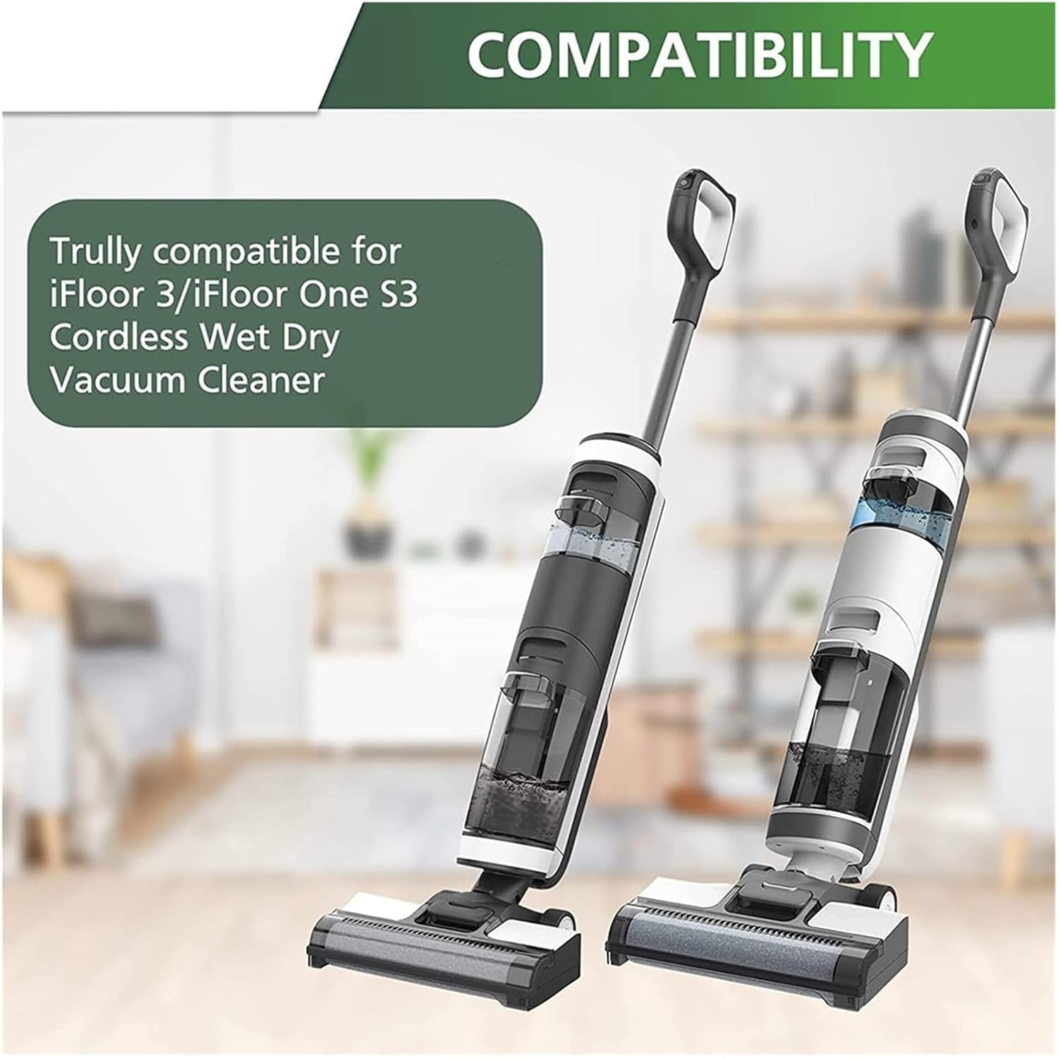 Cordless Wet Dry Floor Washer Handheld Vacuum Soft Roller Brush Hepa Filter Spare，Compatible for TINECO IFloor 3 / Floor One S3