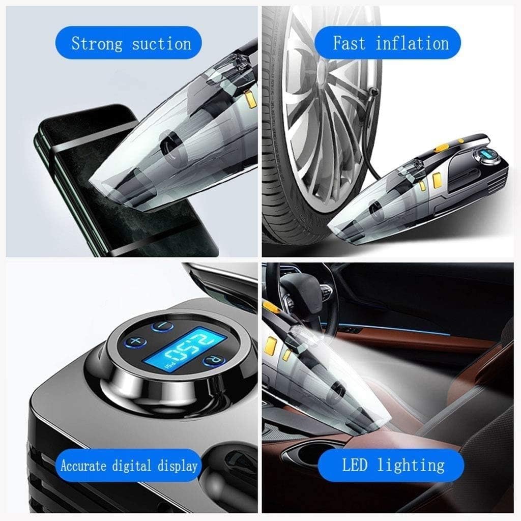 Handheld Vacuum Cleaner, Vacuum Handheld, 5500PA Power Vacuum Cleaner Wet/Dry Noise Reduction Portable Vacuum Cleaner Quick Charge Household and Car Vacuum Cleaner, LED Digital Display