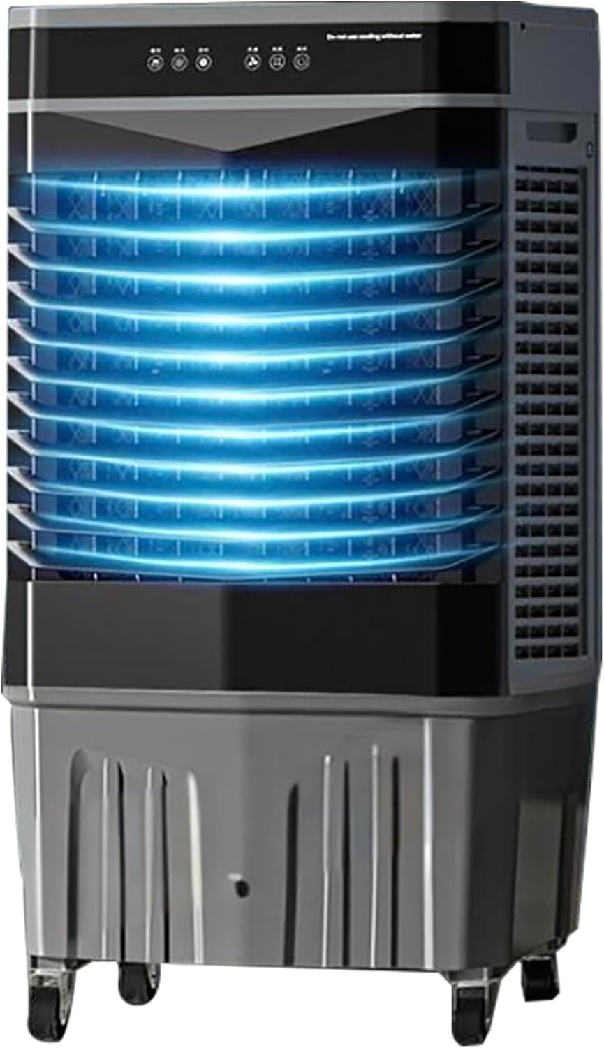 Evaporative Air Cooler with Remote, Evaporative Coolers, 120° Oscillating, 3 Speeds, 4 Ice Packs, Portable Swamp Cooler Air Conditioner(80x35x45 cm/31x14x18 in)