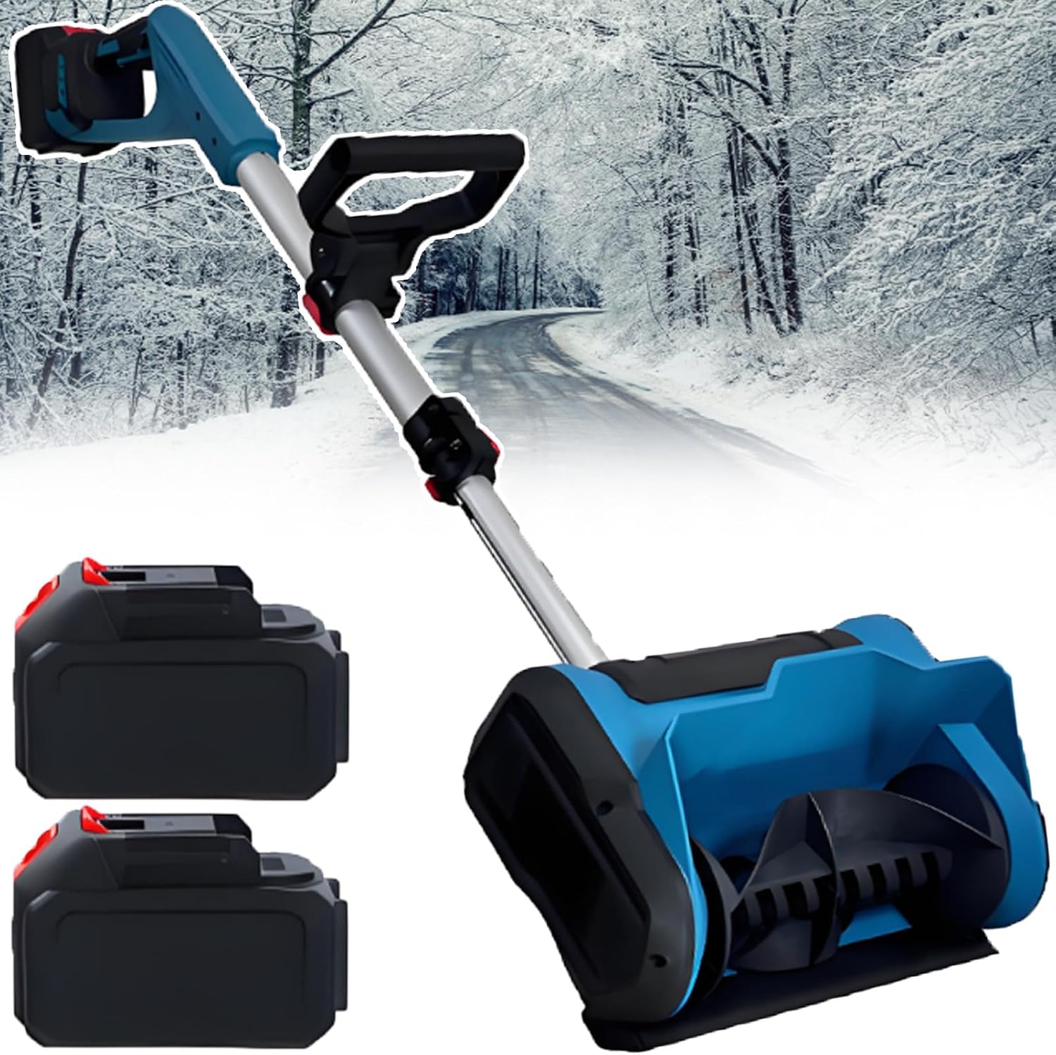 2025 Cordless Electric Snow Shovel - 600w Brushless Snow Blower, 30 Mins Battery, Lightweight for Winter Stairs & Driveways,Effortless 3-Way 45° Snow Discharge 2batteries