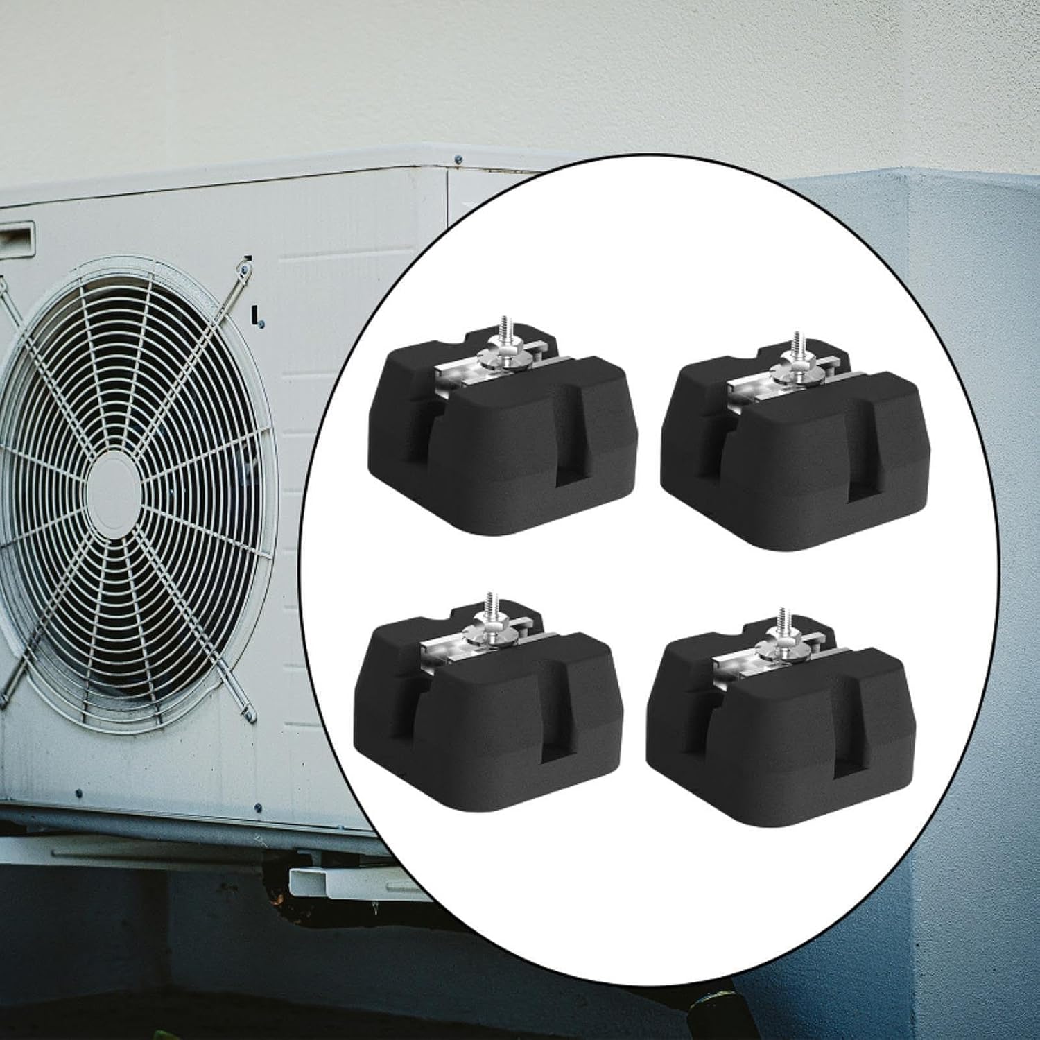 4X Air Conditioning Anti Vibration Pad Isolator Rubber Pad Easy Installation Shockproof Pads for Air Conditioner Attachments, C 100x100x65mm