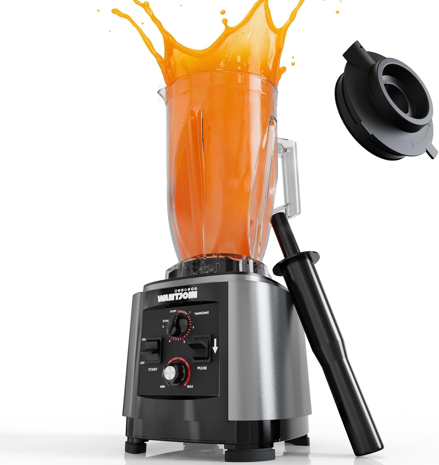 WantJoin Commercial Blender - 200Oz Extra Large Capacity Professional Blender Heavy Duty w/Pure Copper Motor, Dishwasher Safe, 6-Blade Combo, 26000 RPM, Multi Speeds, Smoothie Blenders for Juice
