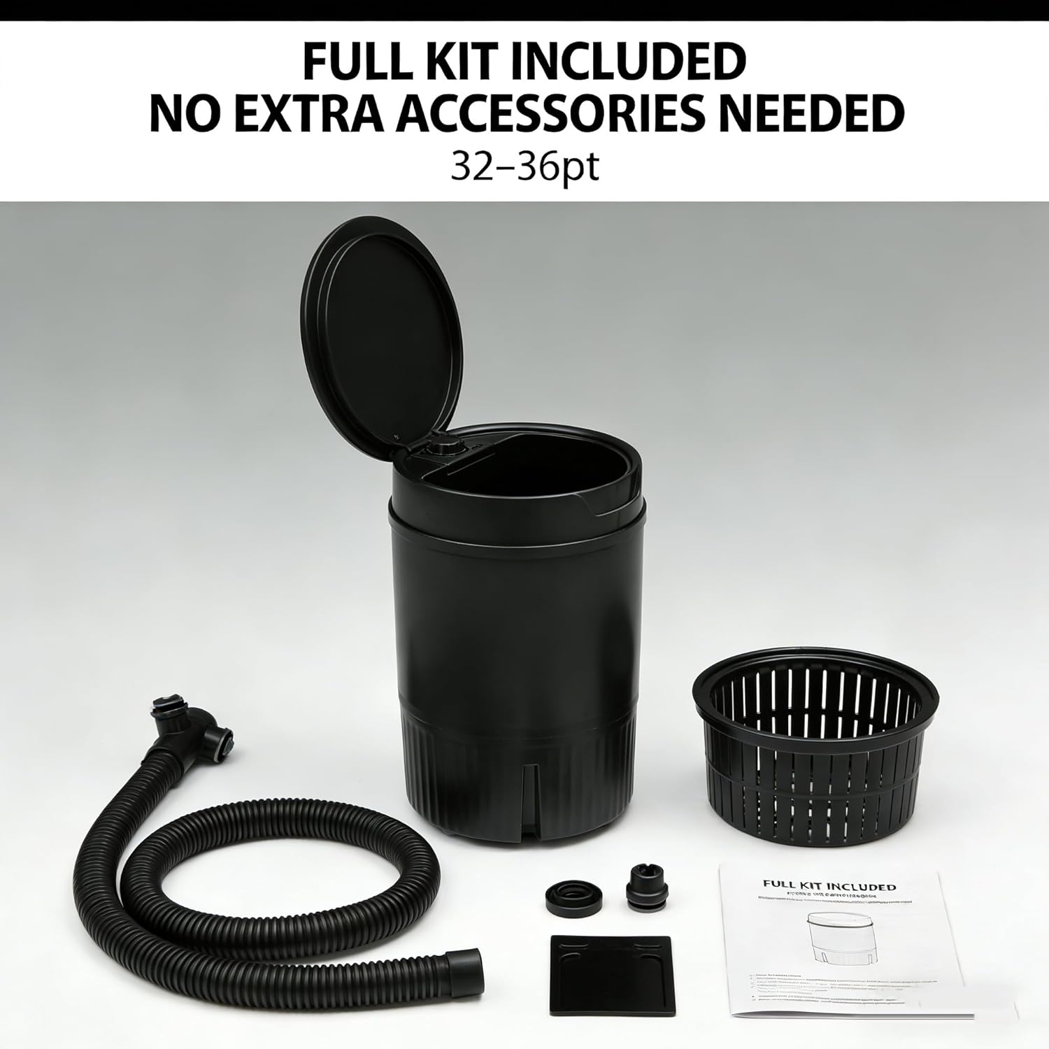 Compact Mini Washer- Portable Semi-automatic Small Washer Machine Single Tub Laundry Washer for Apartments, Dorms,Traveling, RV, IPX4 (Black)