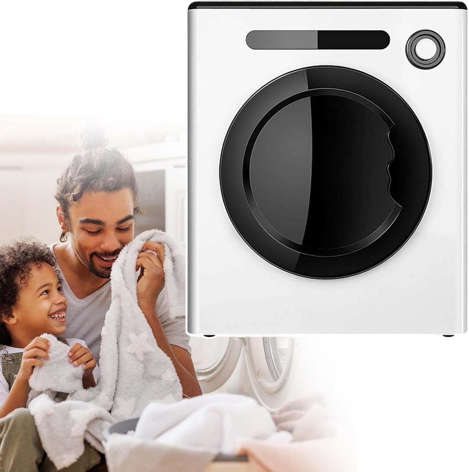 Mini Spin Underwear Dryer,Adjustable Timer, Forward And Reverse Rotation,Prevent Entanglement,For Apartment Hotel Home White