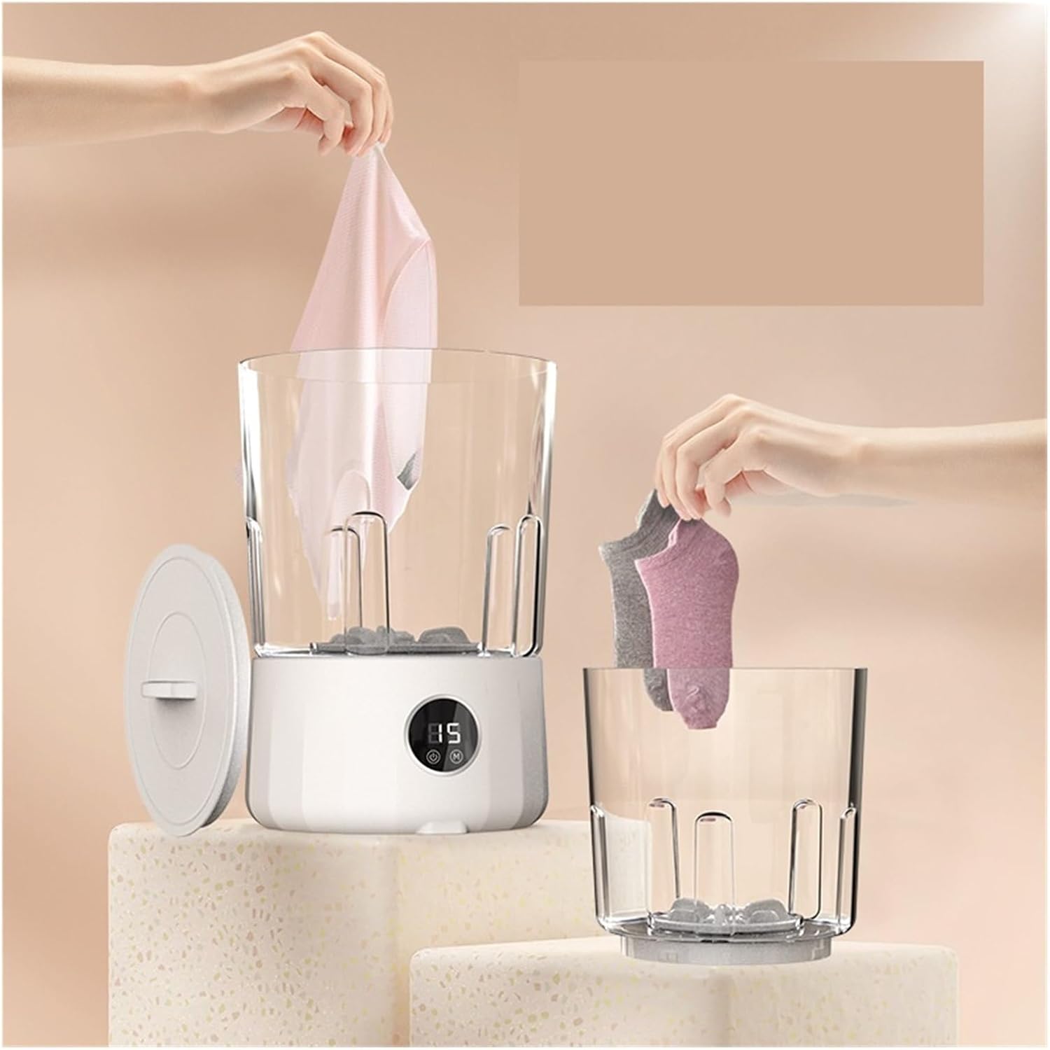 Portable Washing Machine, Portable Mini Underwear Pantyhose Laundry CupPortable, Installation-free,for Apartments, Homes, and Dorms
