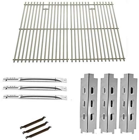 Repair Kit for Charbroil 463420507, 463460708, 463470109, 463460710 BBQ Gas Grill Includes 3 Stainless Steel Burner, 3 Stainless Heat Plates, 3 Crossover Tubes and Stainless Steel Cooking Grids