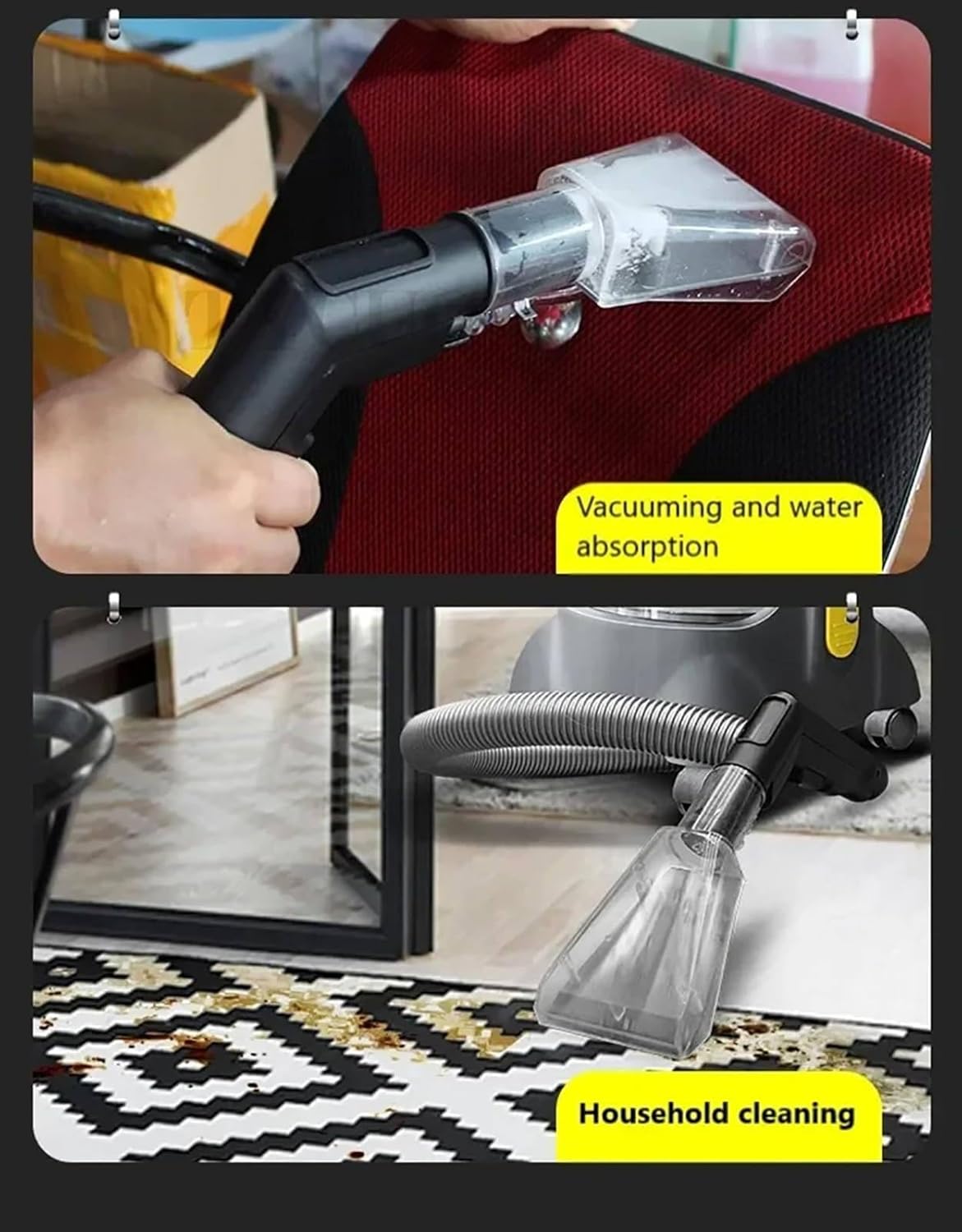1400W Car Interior Cleaning Machine - 2-in-1 Spray & Extraction, Multifunctional Vacuum Cleaner for Sofa, Curtains & Carpets, Deep Clean for Home & Auto Use