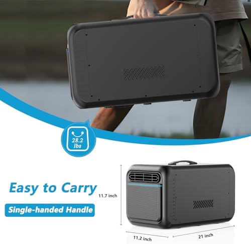 Portable Air Conditioner for Tent with Fast Cooling Timer, 2300BTUs Air Conditioner AC Adjustable Speed for Camping, Outdoor Use, Small Rooms, Trucks, RV (Black)