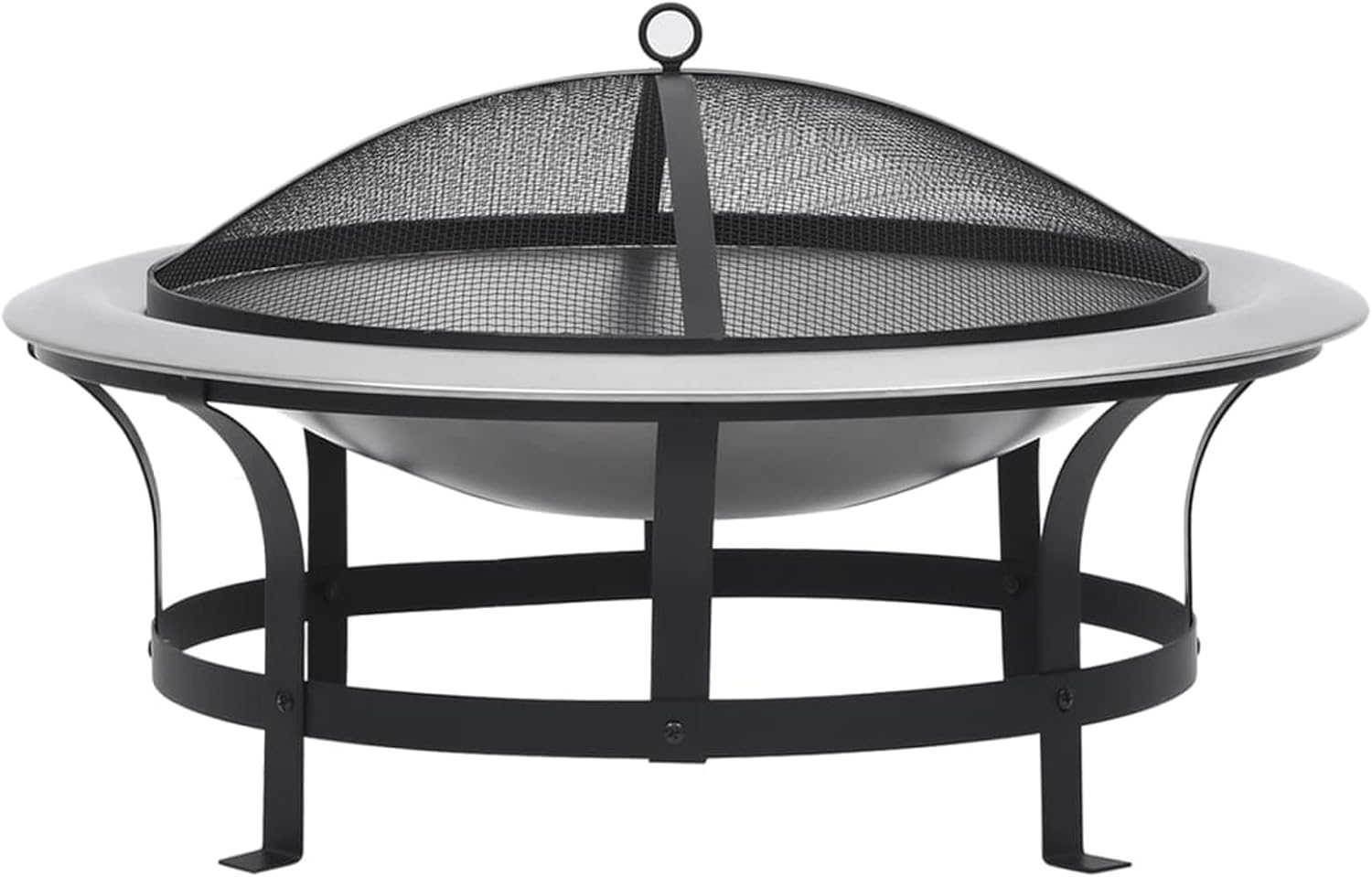Fire Pits & Outdoor Fireplaces Outdoor Fire Pit with Grill Stainless Steel 29.9