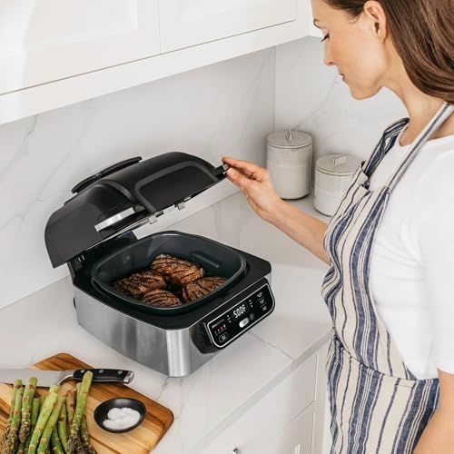 Ninja Foodi 4-in-1 Indoor Grill - 4 Qt Air Fryer with 500°F Cyclonic Grilling, Roast & Bake Functions