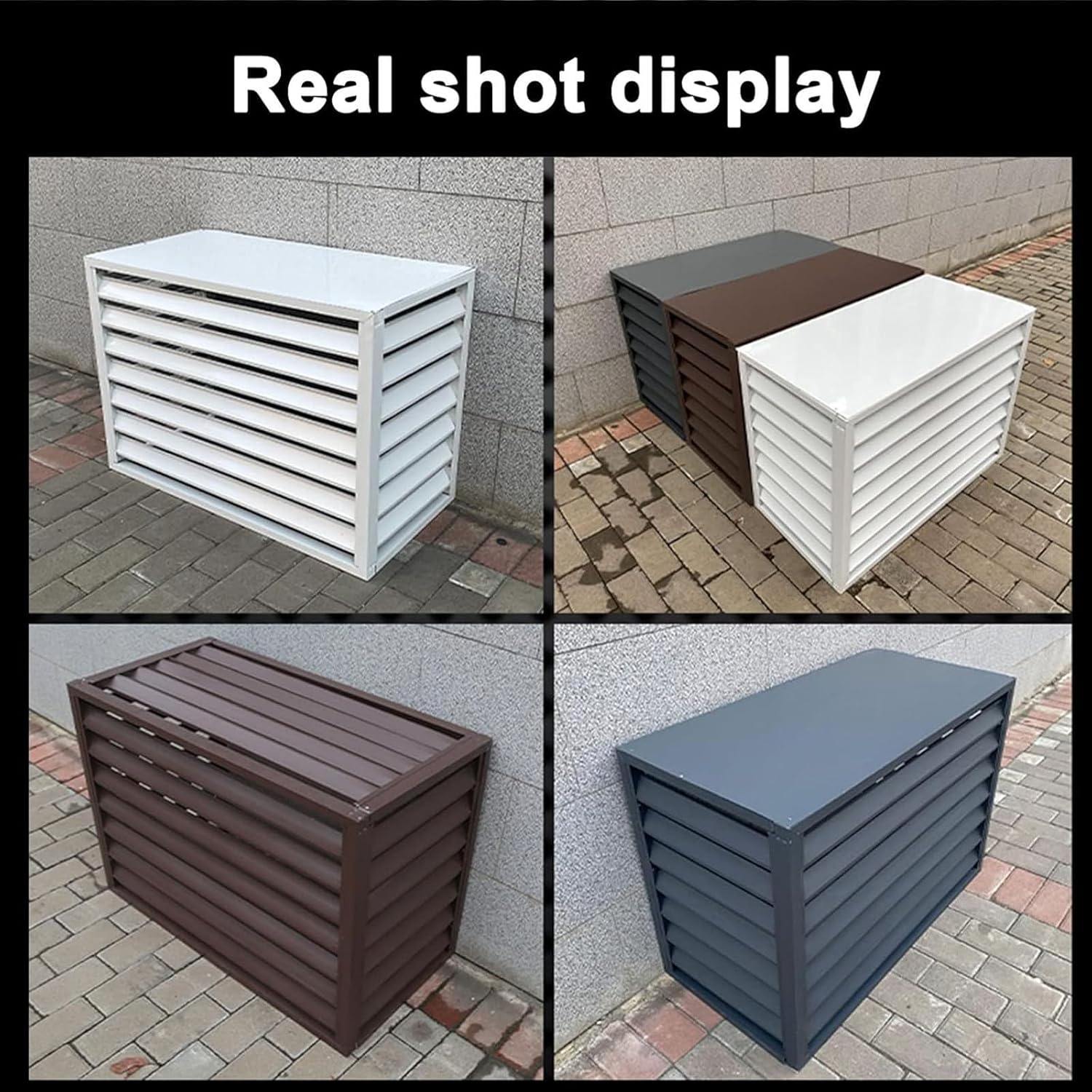 Aluminum Alloy Outdoor Air Conditioner Cover, Louver Dust Cover, Waterproof Heat Pump Cover, Suitable for Air Conditioner Outdoor Unit,Grey-B110*60 * 80cm