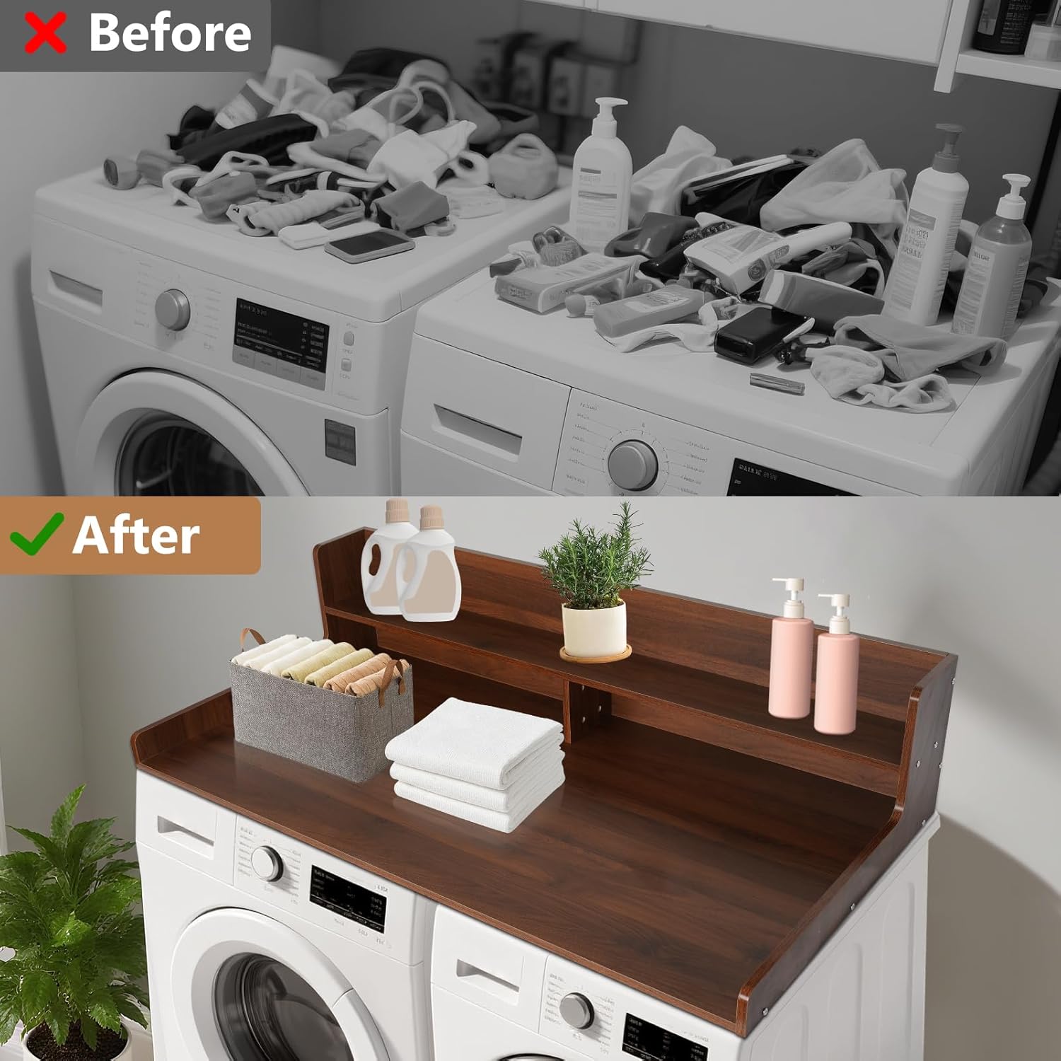 2-Tier Washer and Dryer Countertop,54