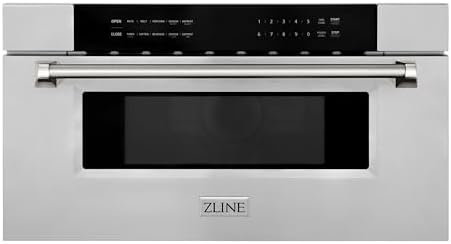 ZLINE Autograph Edition 30 in. 1.2 cu. ft. Built-in Microwave Drawer in Stainless Steel and Polished Gold Nickel Handle (MWDZ-30-KPN)