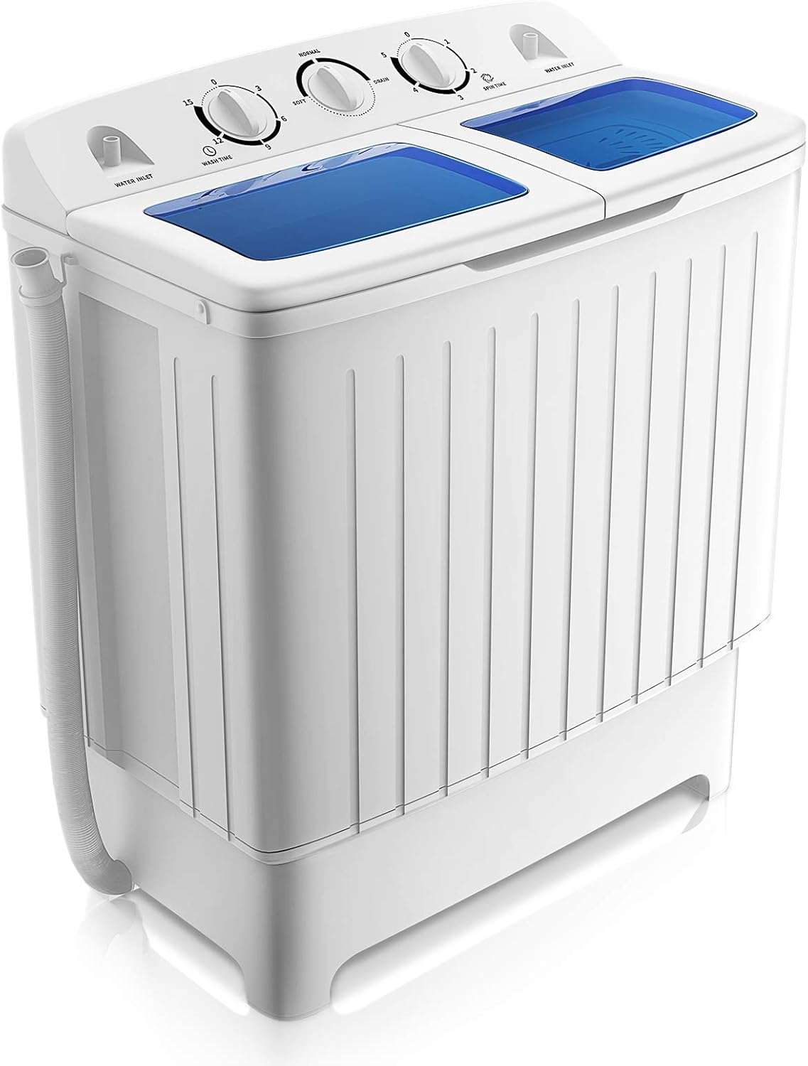 RELAX4LIFE Portable Twin Tub 20 LBS Capacity Laundry Washer & Spinner, Timer, Semi-Automatic Mini Washer and Dryer Combo for Apartment Dorm RV
