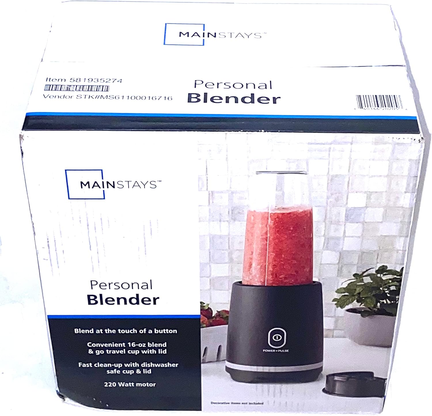 Mainstays Personal Black, White Blender (Black)