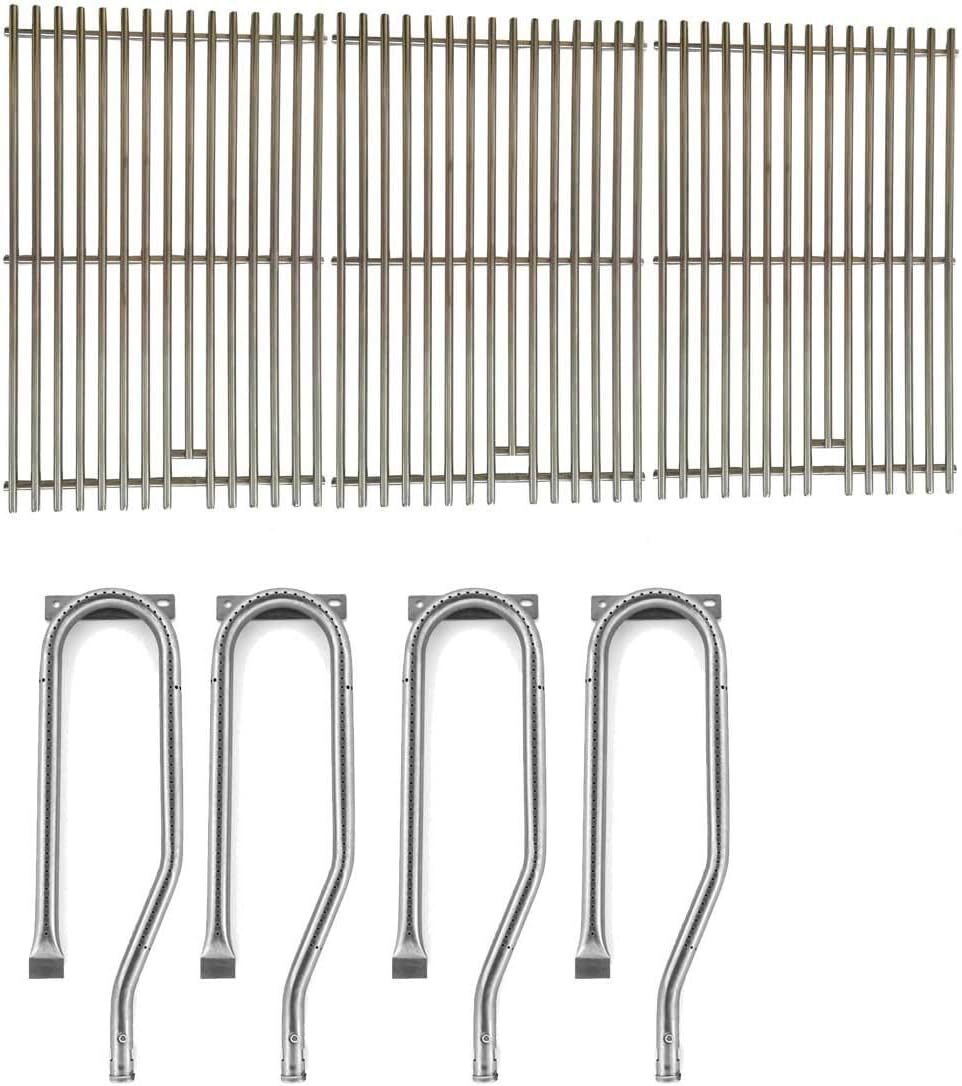 Jenn Air 720-0337, 7200337, 720 0337 Repair Kit for BBQ Gas Grill Includes 4 Stainless Burner and Stainless Steel Cooking Grates