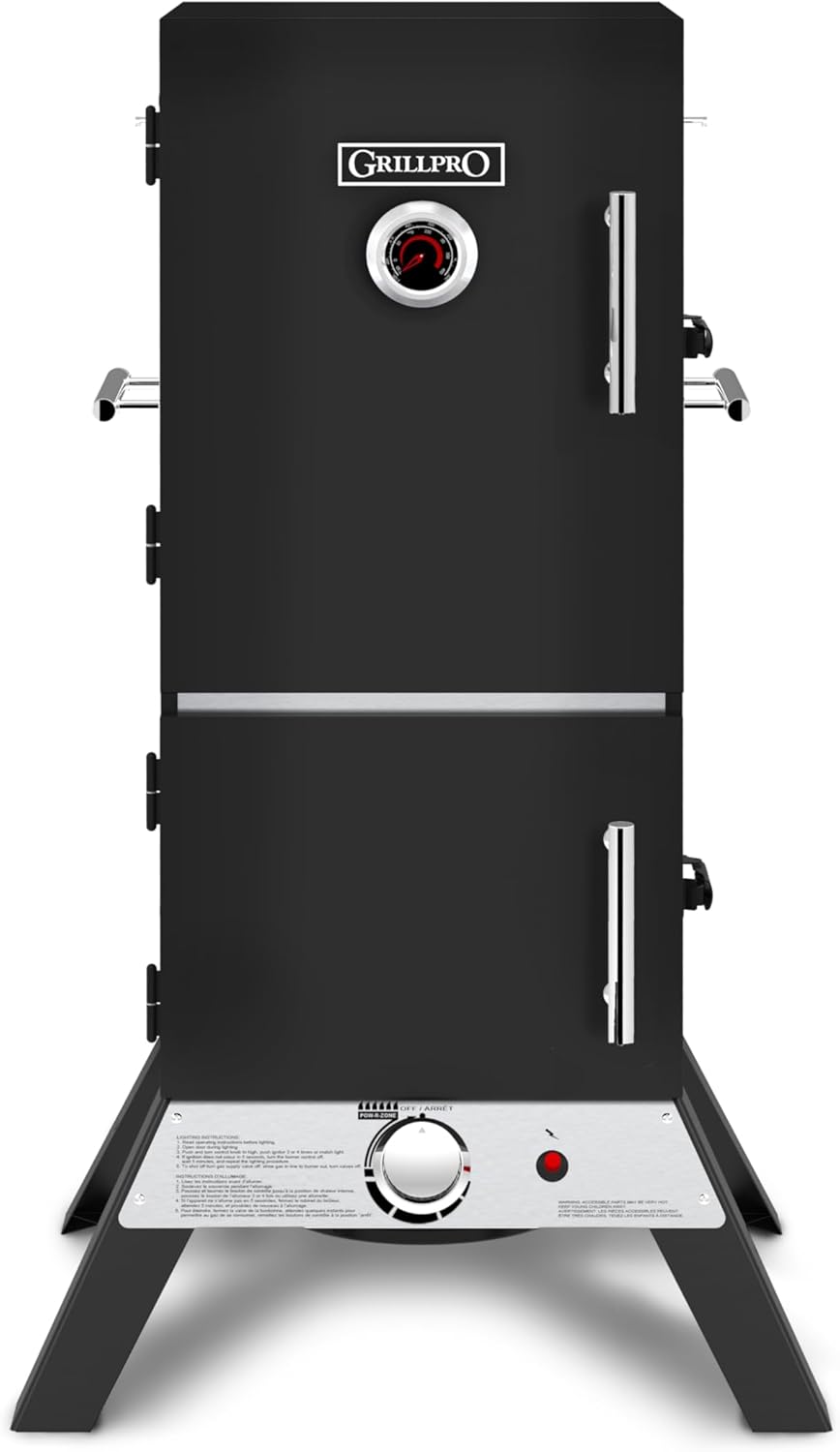 GrillPro 31846 Vertical Propane Gas Cabinet Smoker, 33-inch