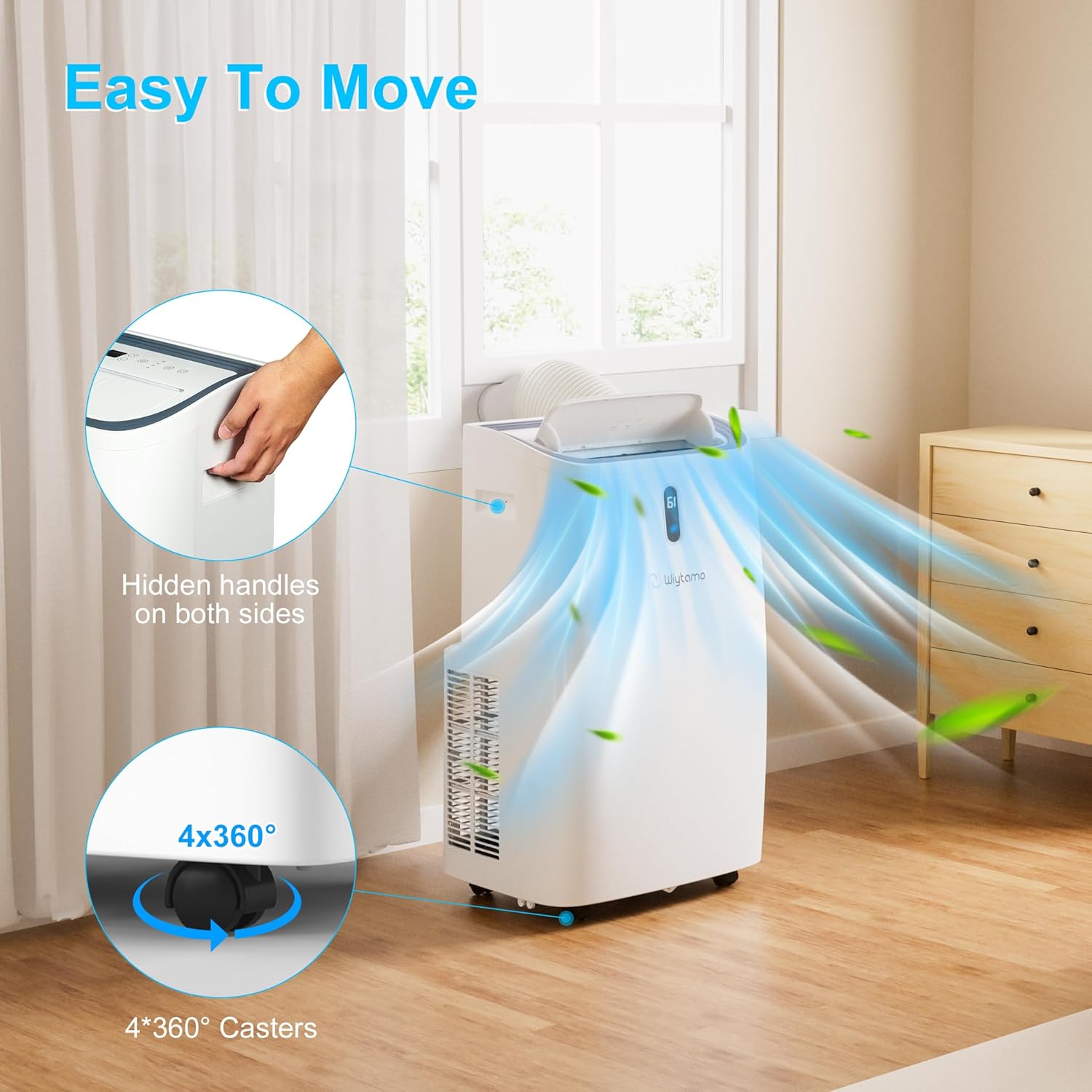 Portable Air Conditioners 14,000 BTU, Cool, Heat, Dehumidifier & Fan 4 in 1 Portable AC Unit, Room Air Conditioners Portable Up to 700 Sq.Ft, with WiFi & Remote/24 Hrs Timer/Auto Swing Fans