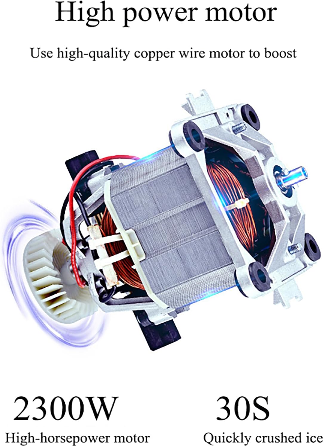 Professional Blender, Smoothie Blender Machine with Sound Cover, 2300W Strong Motor And 2.5L High Capacity, Bass Noise Reduction and Easy To Operate, For Smoothies, Ice and Frozen Fruit