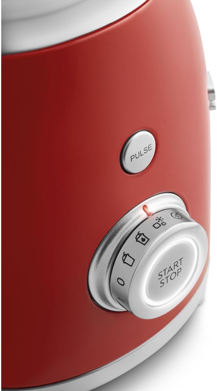 SMEG BLF03 Retro Style Blender – 600W Countertop Blender with 48 oz BPA-Free Jug, 3 Speeds + Pulse, Ice Crush & Smoothie Functions – 50s-Inspired Design-Red