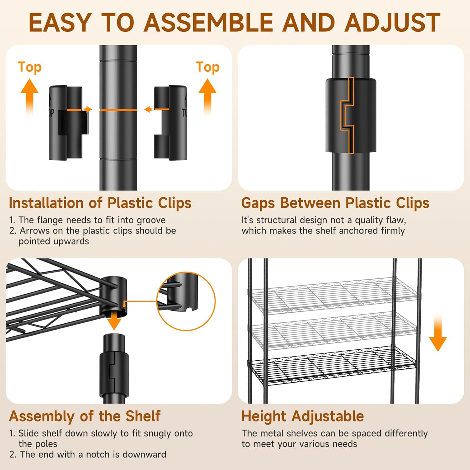 Over Washer and Dryer Storage Shelves, 4 Tiers Standing Clothes Drying Rack with Basket, Hanger Rod & Hooks for Laundry Room Storage Organization, Black