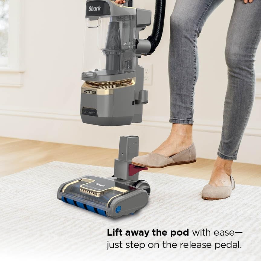 Shark | Upright Vacuum Cleaner for Home | Rotator Lift-Away | No Hair Wrap | HEPA Filter | Lightweight Bagless Vacuum for Pet Hair | LED Headlights For Carpets & Hardwood Floors | Silver | LA502