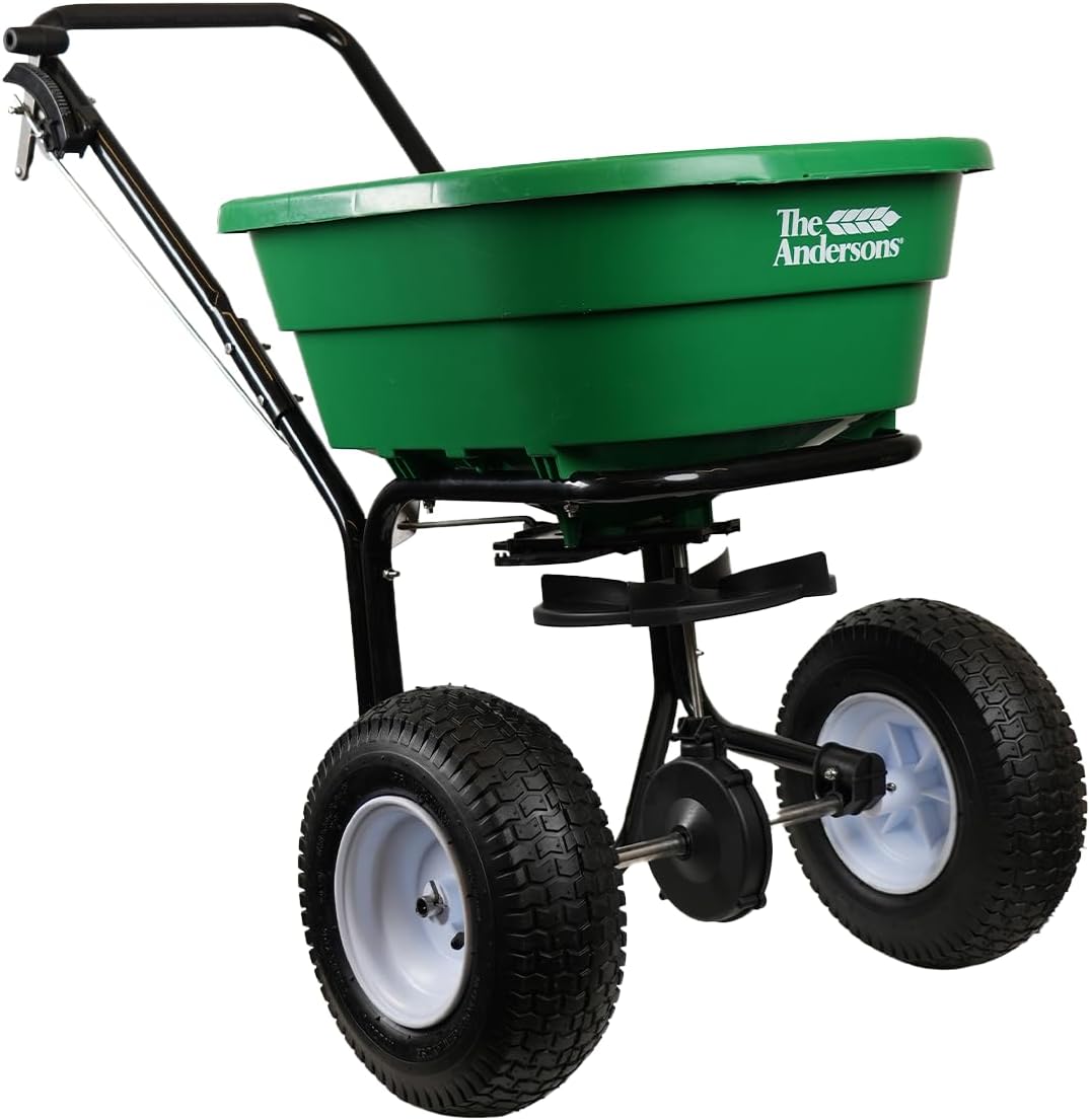 The Andersons Pacer Pro Walk-Behind Broadcast Spreader for Fertilizer, Grass Seed and Salt - 80 lb Hopper Capacity