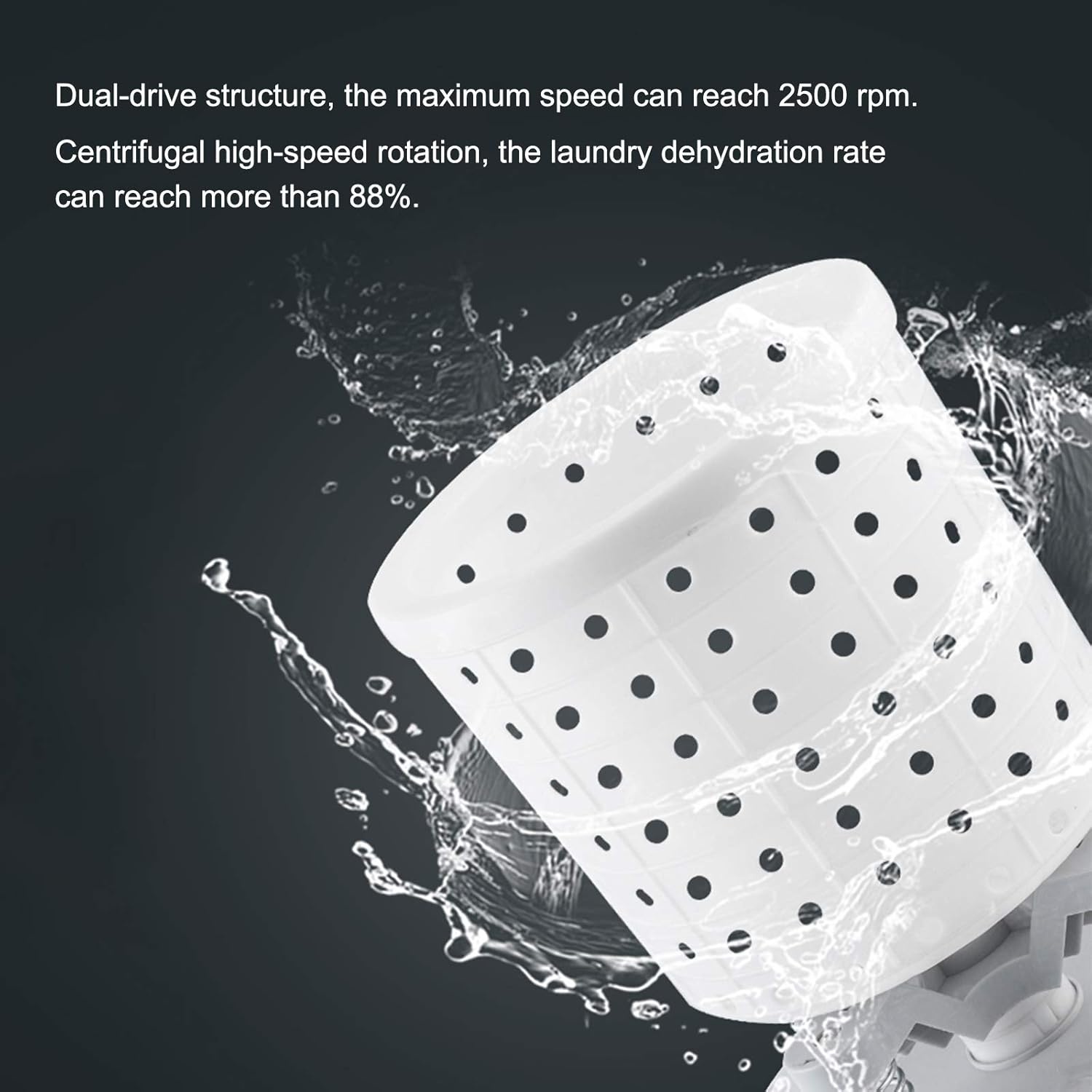 CIRONI Portable Compact Spin Dryer for Clothes Manual, Mini Non-Electric Manual Laundry Drying Machine for Apartment Dorm Camping