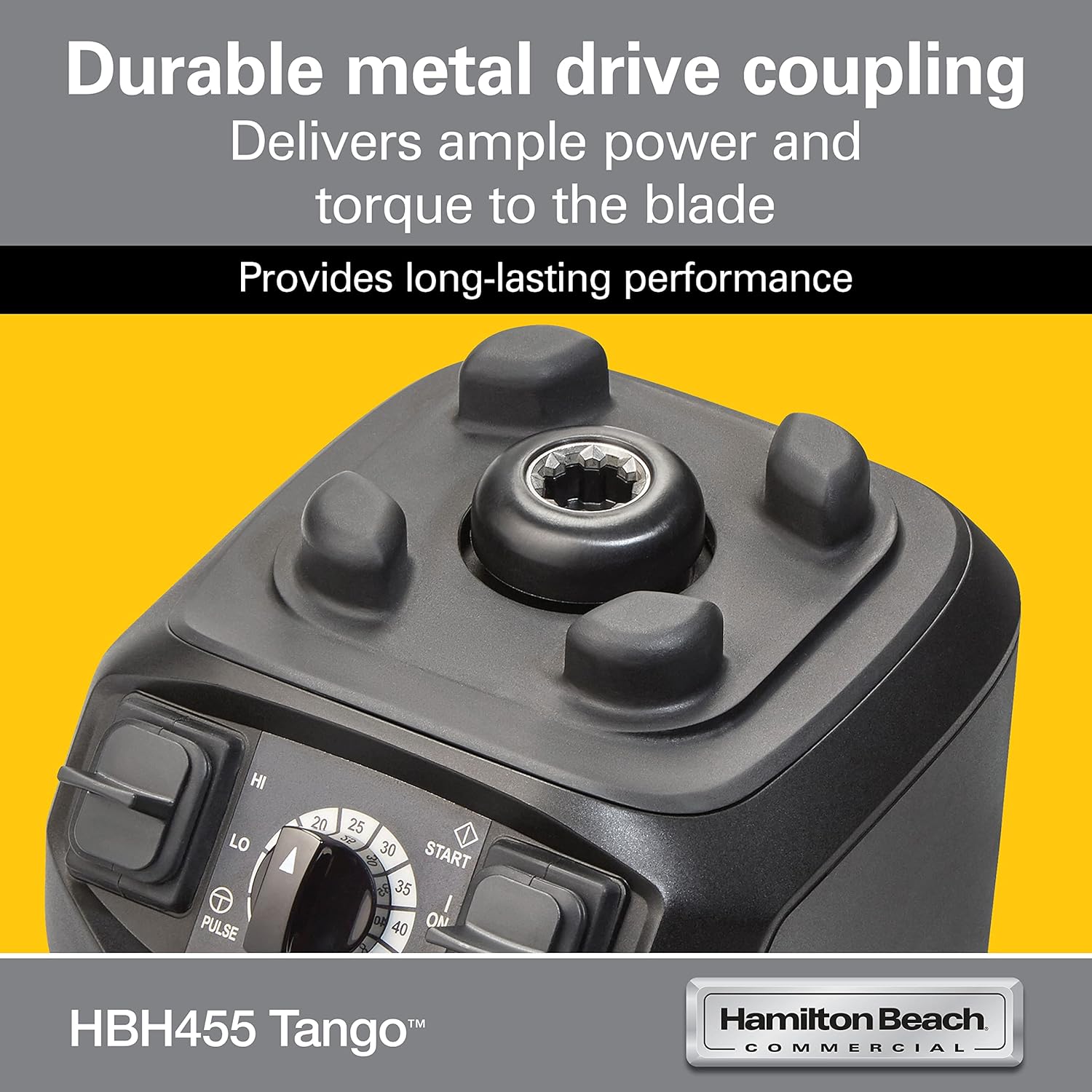Hamilton Beach Commercial HBH455 Tango High-Performance Blender, 2.4 Horsepower, 48 Ounce Capacity, Adjustable Timer, BPA-Free Stackable Co-Polyester Container, NSF Certified