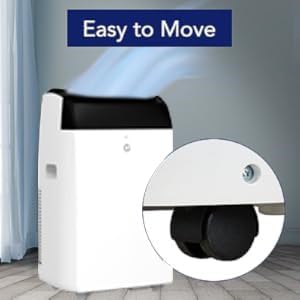 14,000 BTU Portable Air Conditioner – Smart AC Units Drain-Free Cooling for Rooms up to 750 sq.ft Ultra-Quiet 48dB Remote Control, 24H Timer, Dehumidifier & Fan Modes for Bedrooms Indoor