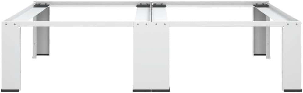 vidaXL Sturdy Steel Washing Machine Pedestal with Pull-Out Shelf, Universal Fit for Standard Machines, Floor Protection Rubberised Feet, White.