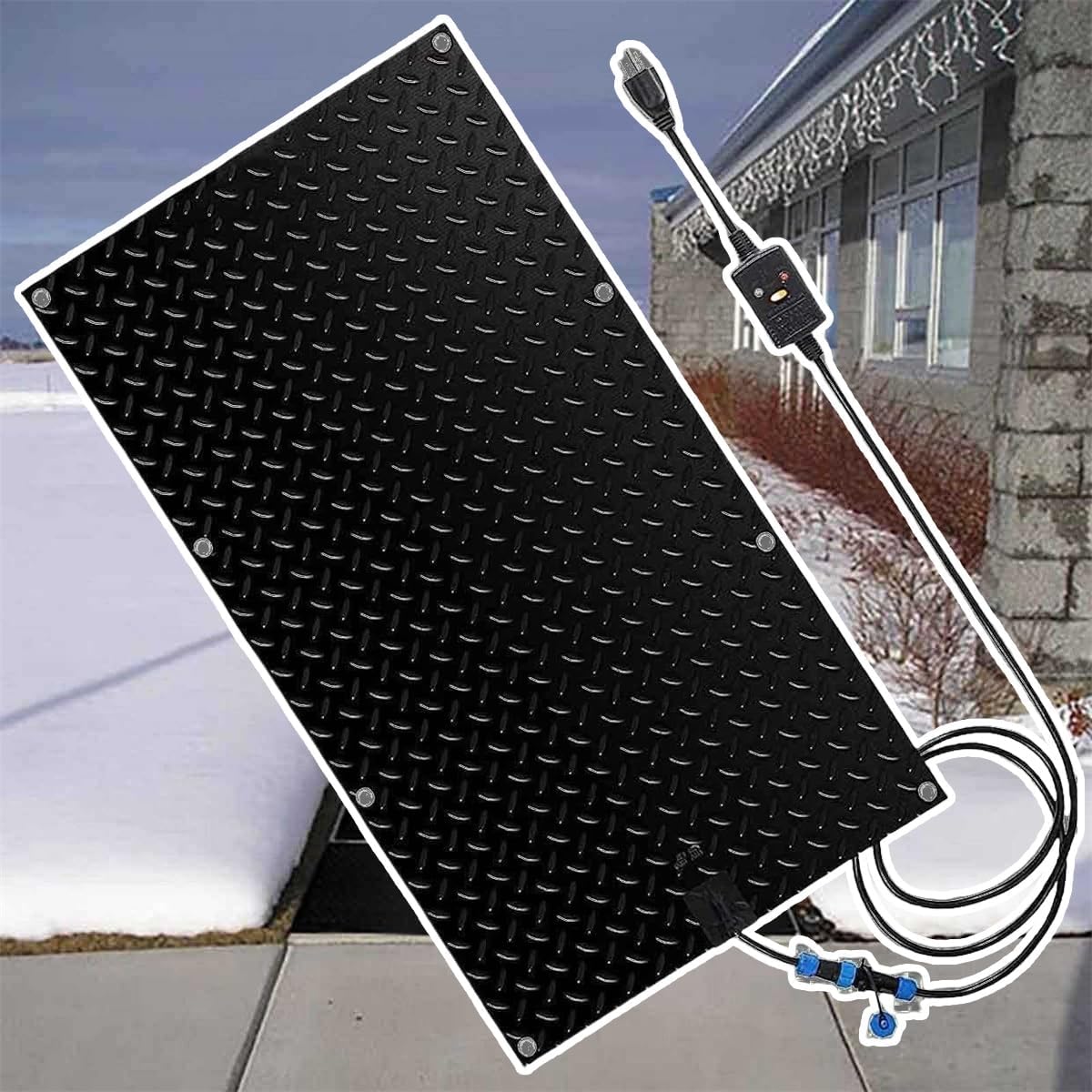 Thickened Walkway Snow Melting Mats, 12/15.7/20/23.6in Width Outdoor Stairs- Non-Slip Winter Removal and Ice Melt Products -Heating Entrance(30x60cm/(12x24in))