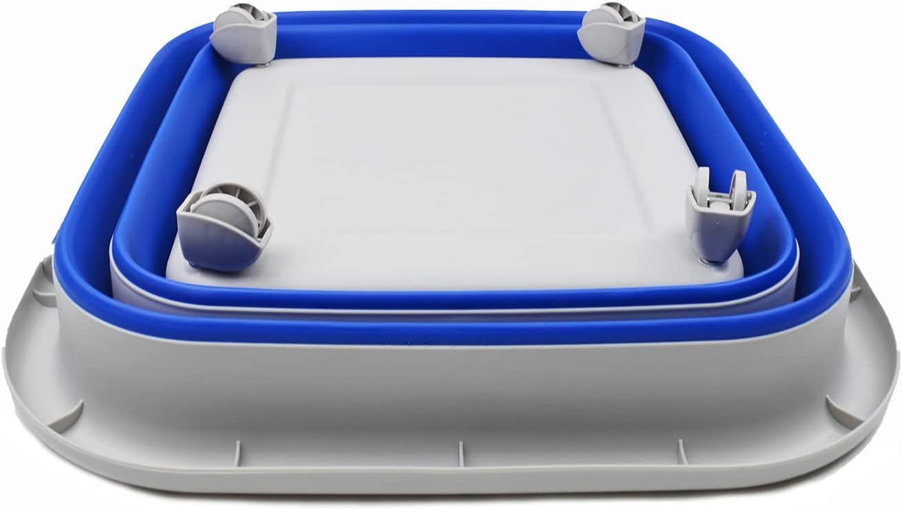 SAMMART 39L (10.3 Gallons) Collapsible Plastic Laundry Basket with Wheels-Foldable Pop Up Storage Container (1, Grey/Purplish Blue)