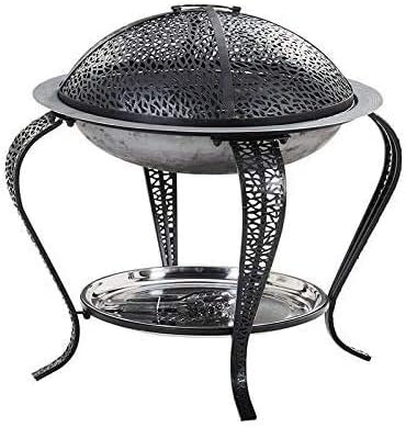 Fire Pits Outdoor Wood Burning Fire Pit Bonfire Wood Burning Patio Coal Grill Firepit for Outside Grill Charcoal Smokeless Grill with Spark Screen Poker with Cover BBQ Cooking for Outsi