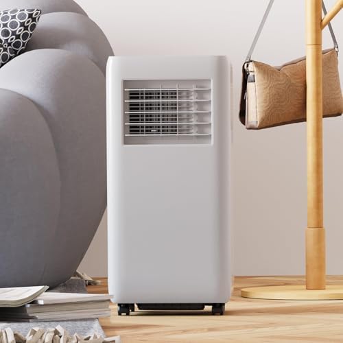 Standing Portable Air Conditioner, 4 In 1 Quiet AC Unit, Cools Up to 450 Sq.Ft, 10000BTU Portable Air Cooler with Remote & 24H Timer for Bedroom Comfort, White