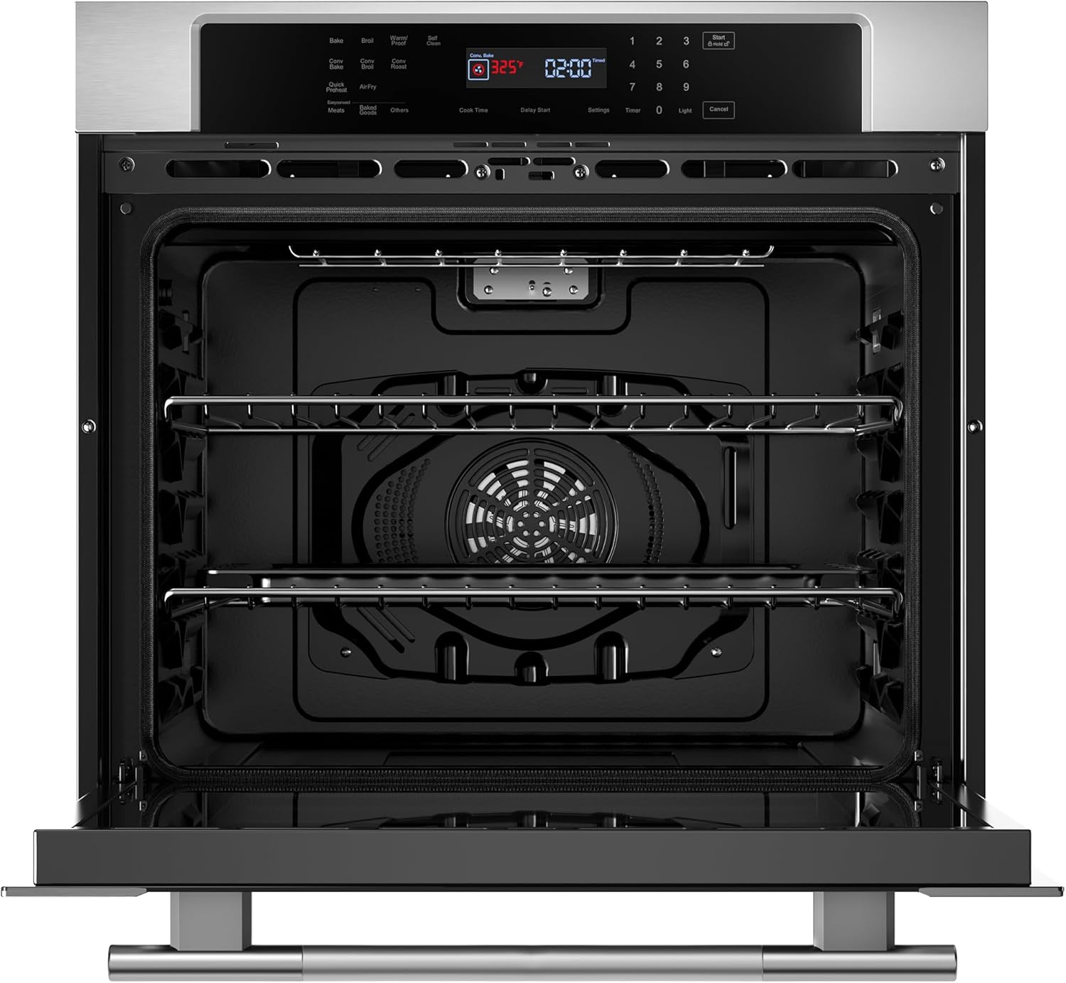Empava 30 inch Electric Single Wall Oven with 10 Cooking Funcitons, Built-in Convection System with Screen Touch Control, Air Fry, Self-cleaning