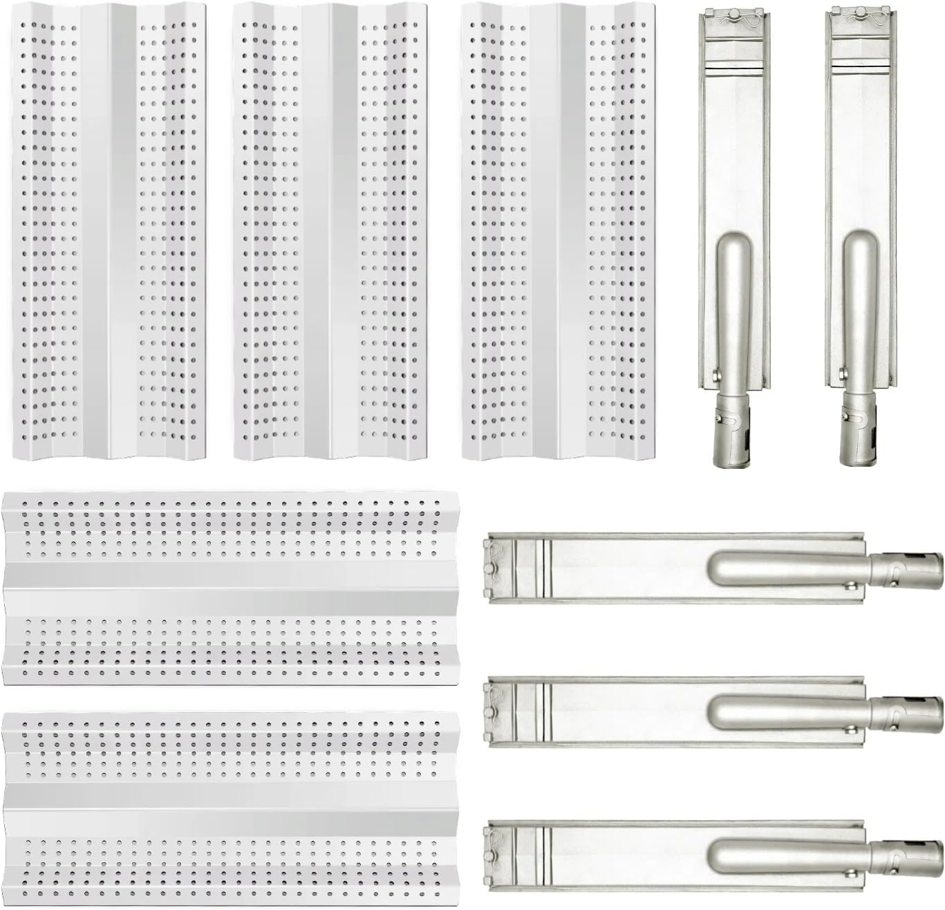 5 PCS BLZ-32-064 Heat Plates Flame Tamer with 5 PCS Heavy Duty Burner for Blaze Grill Replacement Parts,for Blaze 5 Burner Grill Model BLZ-5LP,BLZ-5LP-Cart,BLZ-5LTE-LP,BLZ-5LTE-NGBLZ-5LTE2-LP