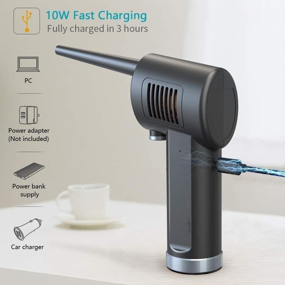 Keyboard Vacuum Cleaner Small Handheld Vacuum Cordless USB Rechargeable Easy to Clean with 2 Vacuum Nozzles 2 Washable Filters for Laptop Piano Computer (Color : Blue)