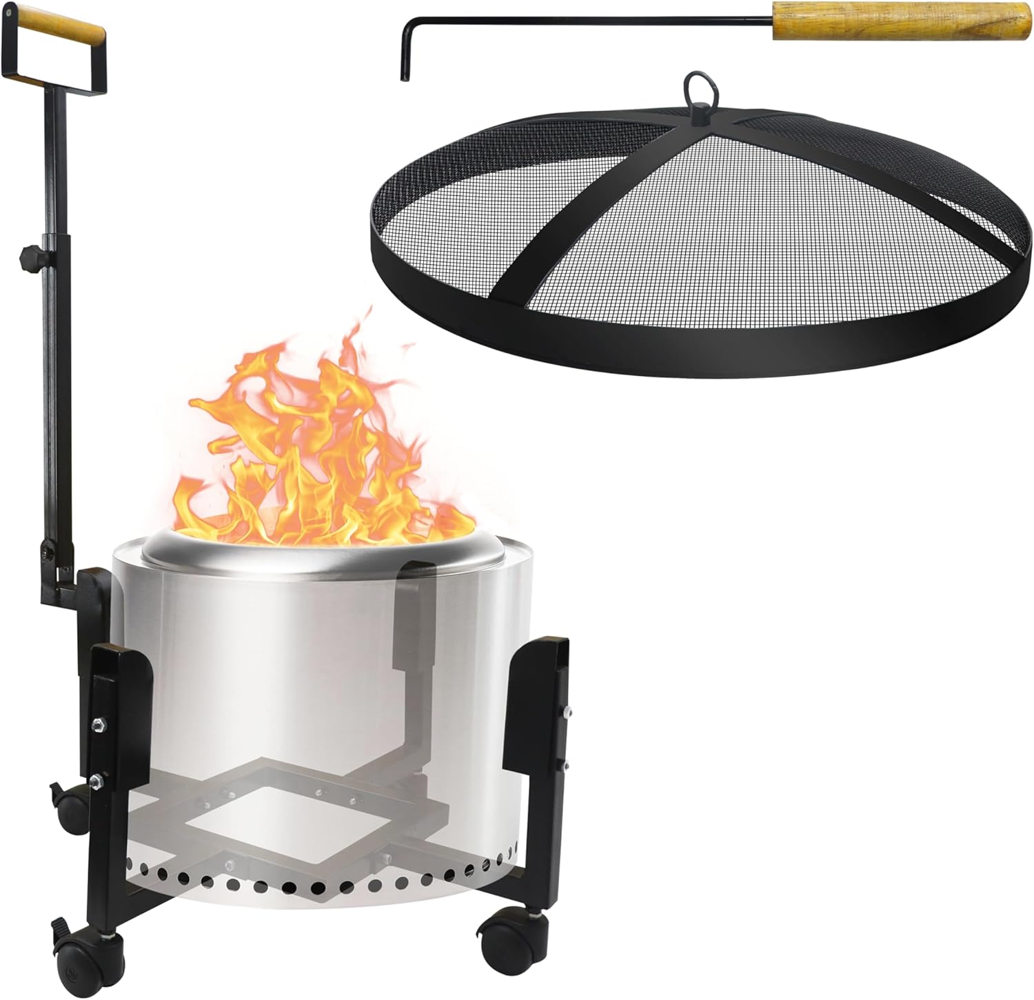 FEBTECH - 2 in 1 Smokeless Firepit Accessory Combo - 18