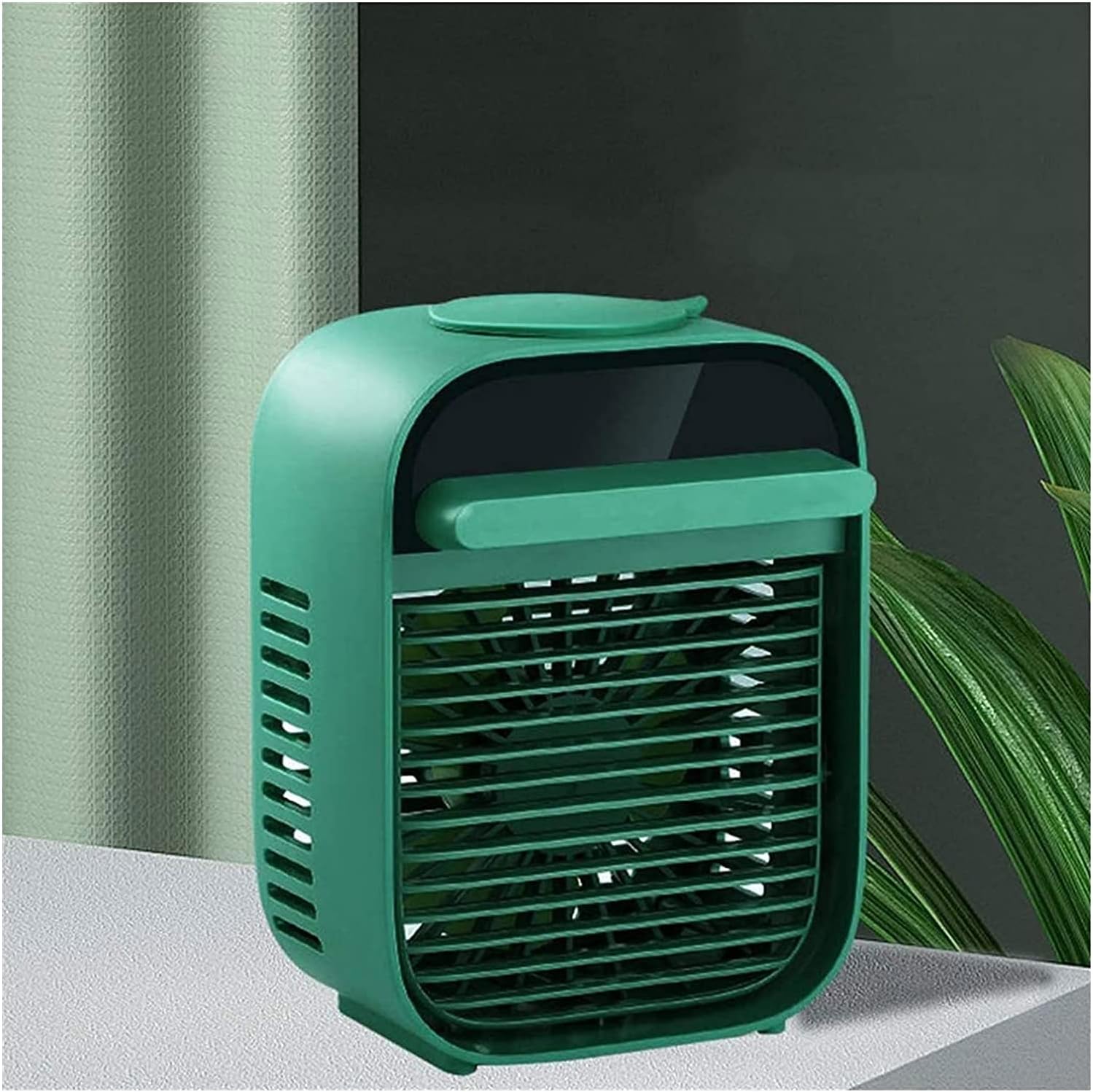 Portable Air Conditioner UBS Rechargeable Evaporative Air Cooler Fan with 3 Speeds Cordless Personal air Conditioner for Room Office (Green)