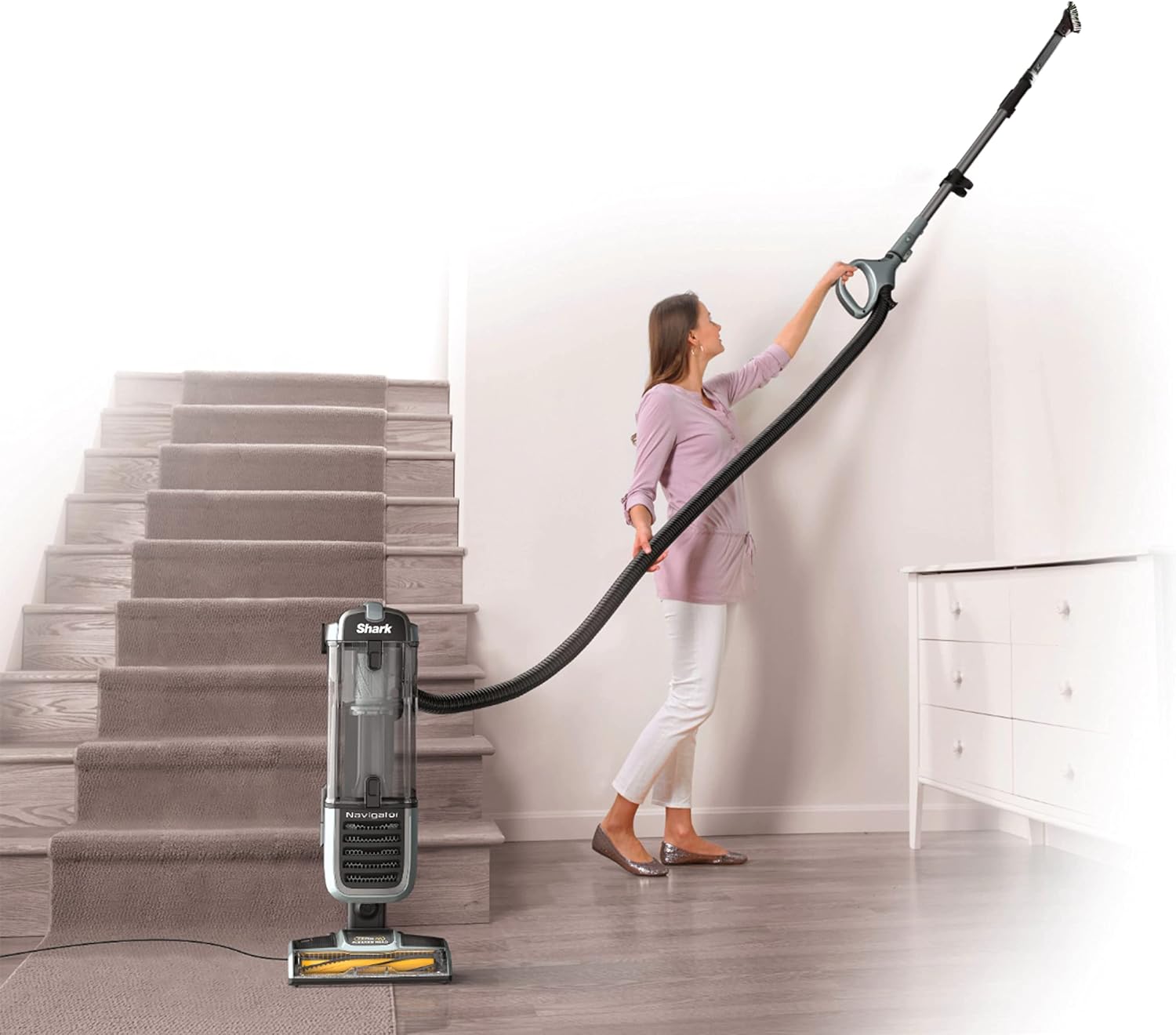 Shark ZU62 Navigator Zero-M Self-Cleaning Brushroll Pet Pro Upright Vacuum, Pewter Grey Metallic