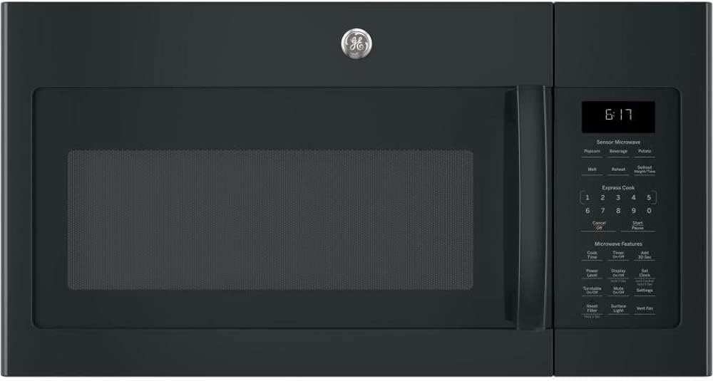 GE JVM6175DKBB 1.7 Cu. Ft. Over-the-Range Microwave Oven Black Bundle with 2 YR CPS Enhanced Protection Pack