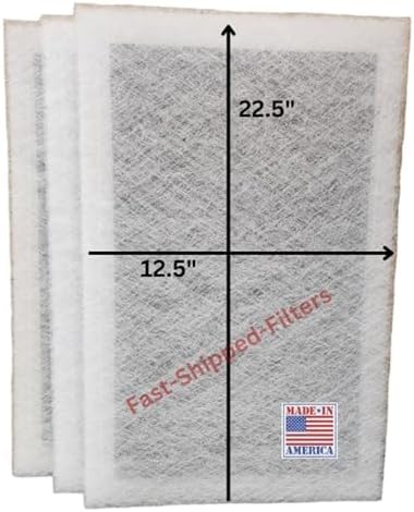 Fast-Shipped-Filters 3 Pack 14x25 Replacement Filter Pads Compatible with Pristine Air Cleaner 14X25 Refill White