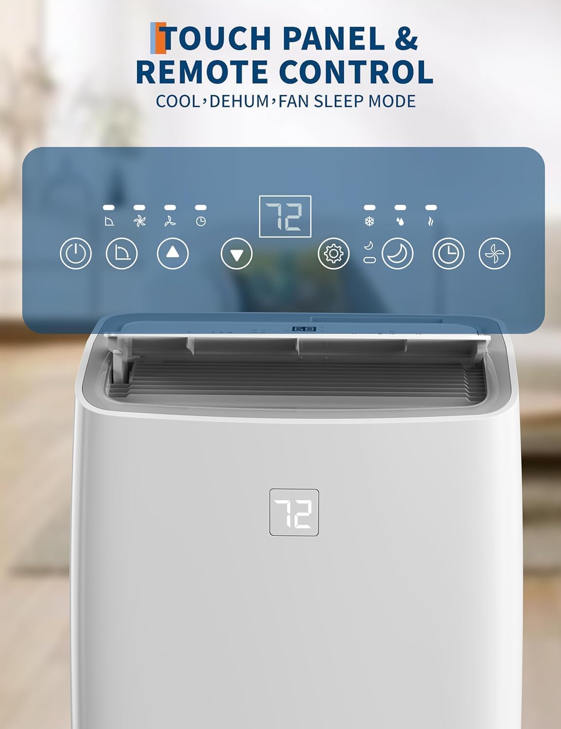 Portable Air Conditioners 14,000 BTU, Air Conditioner Portable With 24H Timer, Window Kit Included, Ultra Quiet AC Unit for Large Room Indoor, 750 Sq.Ft Capacity, White