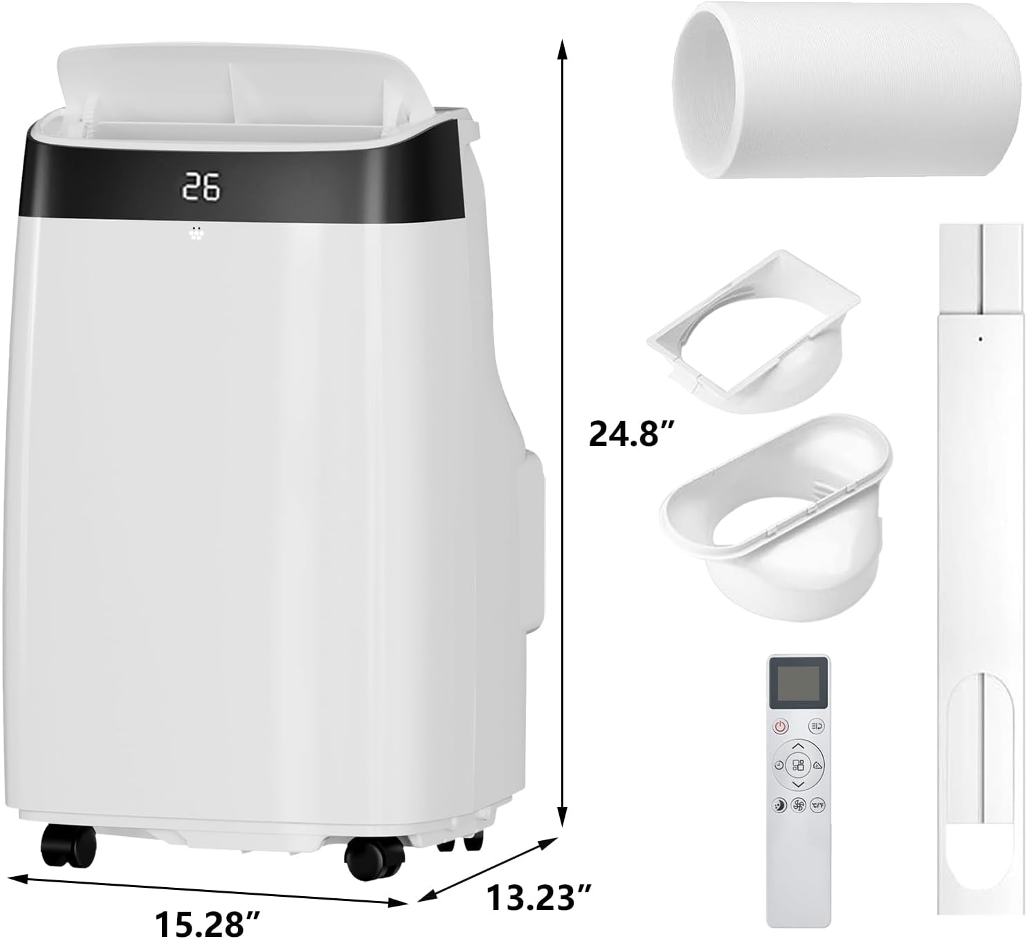 10000BTU Portable Air Conditioners, 3-in-1 AC Unit with Cooling, Dehumidifier & Fan Modes, Remote Control, Digital Display, Mobility, Quiet Freestanding AC Cooling for 450 Sq.Ft for Home, Office, RV