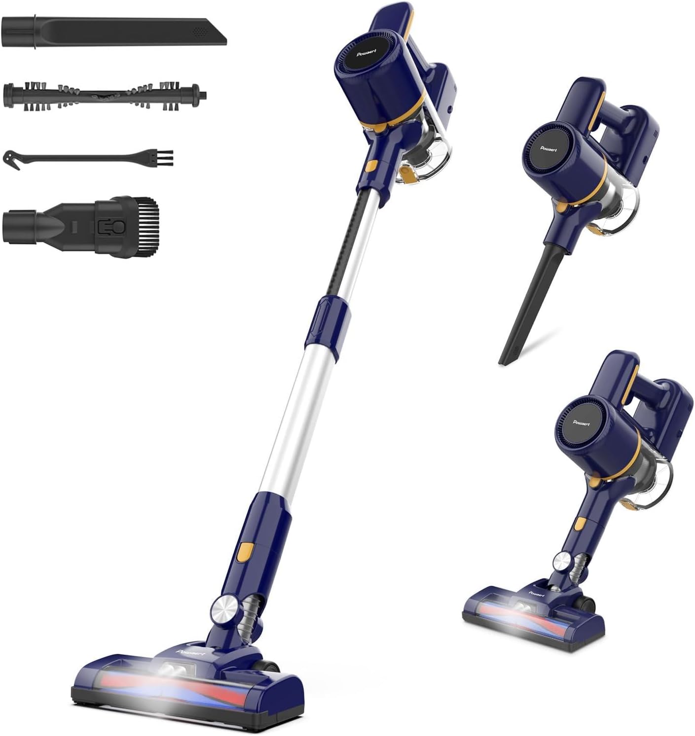 N7S Cordless Vacuum Cleaner, 6-in-1 Multifunction Cordless Vacuum, 210W Powerful Vacuum Cleaner, 6 Cell 2200mAh Stick Vacuum Cordless Rechargeable for Home (Indigo)