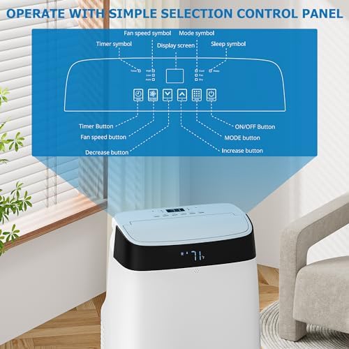 GARVEE 10000 BTU Portable Air Conditioners with Remote Control for Rooms, 3 in 1 Portable AC Unit with Cooling/Dehumidifying/Fan Mode