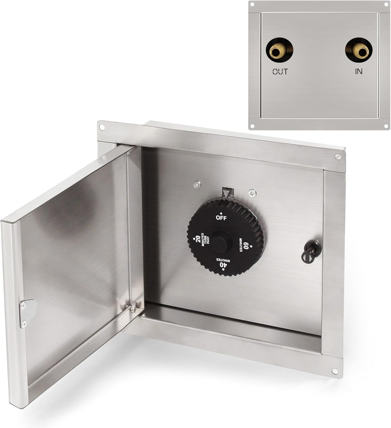 1 Hour BBQ Island Timer Box-Propane&Natural Gas Shut-Off Valve for Grill- Automatic Outdoor Built-in Kitchen Timer Device 60 Minutes